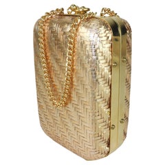 Italian Gold Straw Box Handbag, 1960's