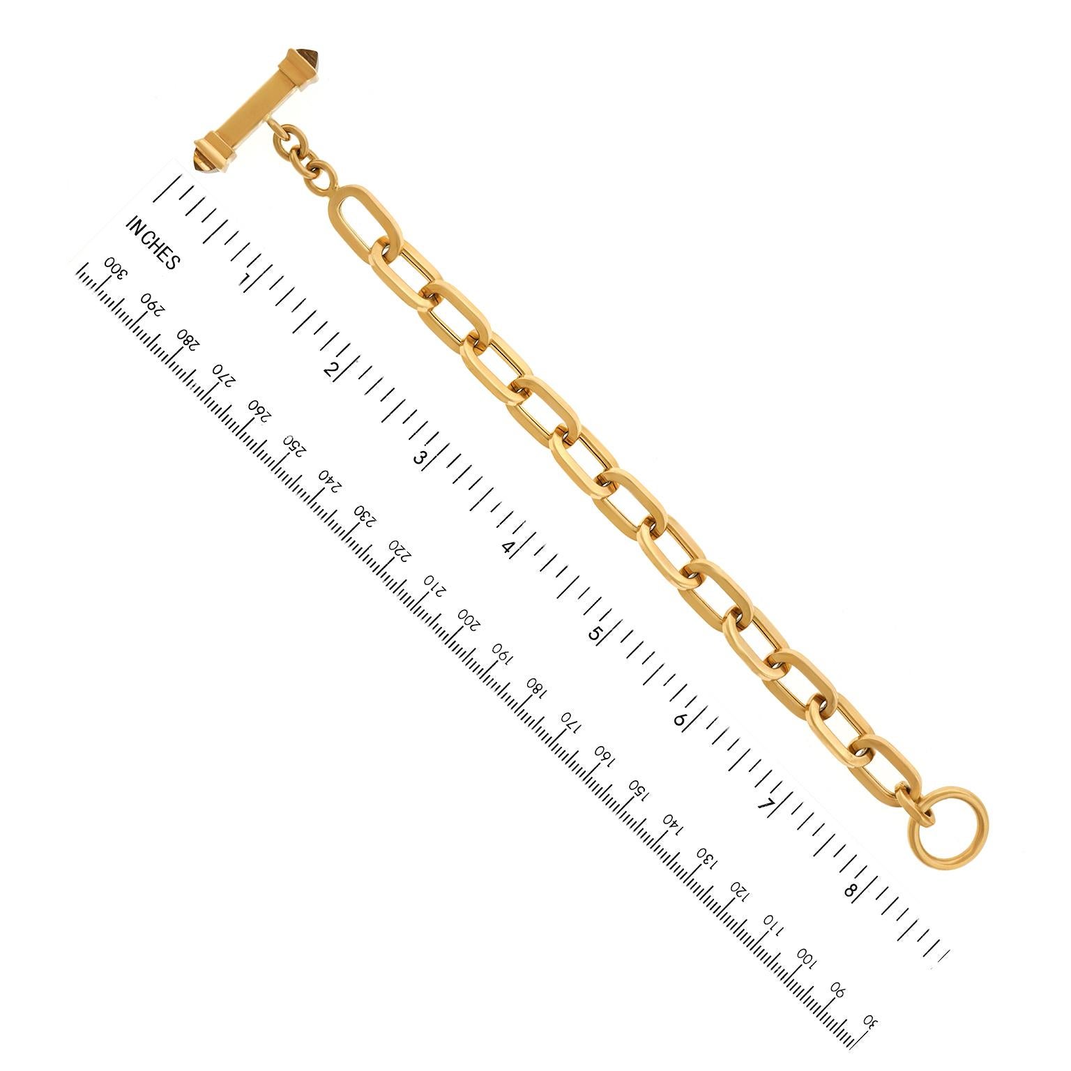 Women's or Men's Italian Gold Toggle Bracelet