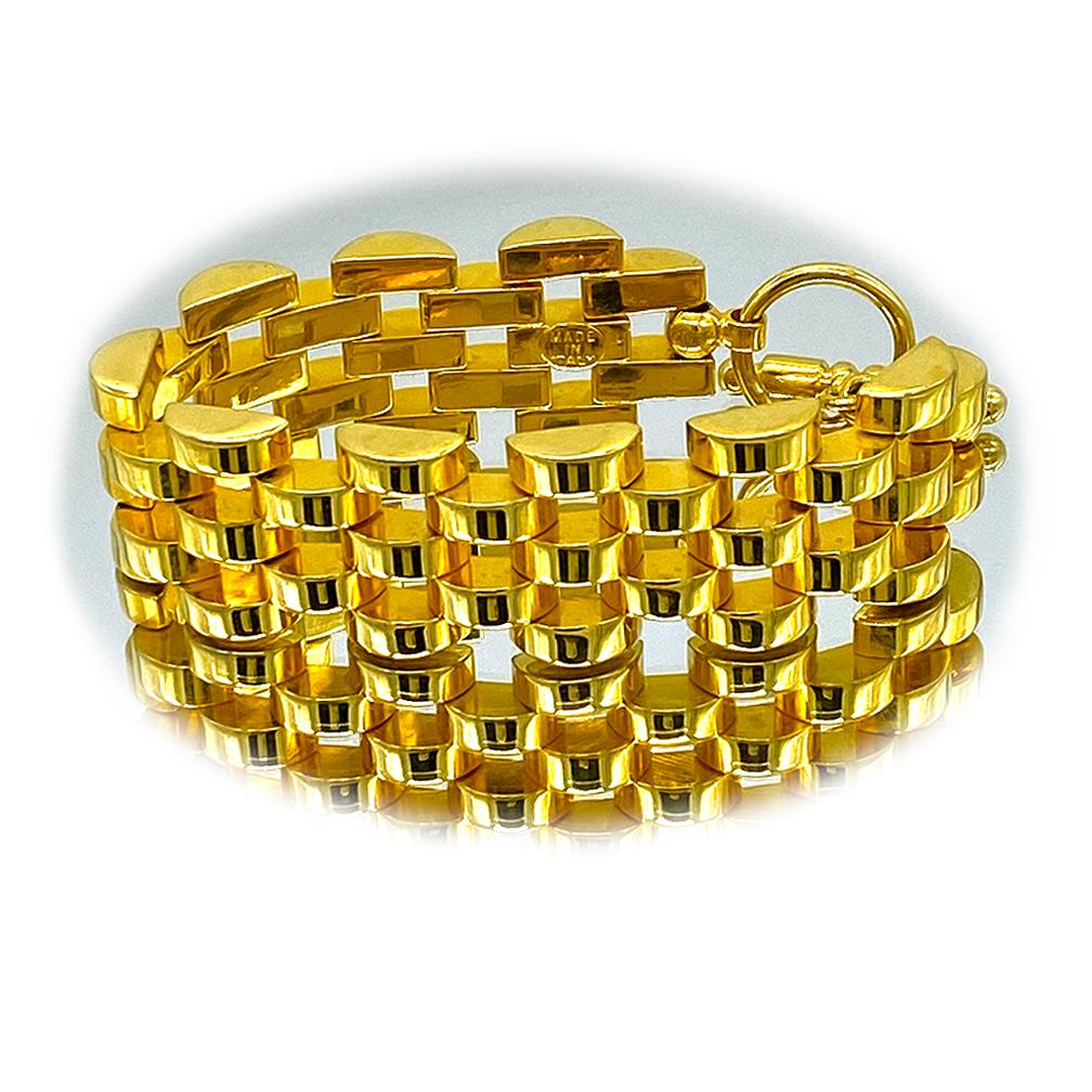 Modern Italian Gold-tone Link Bracelet For Sale