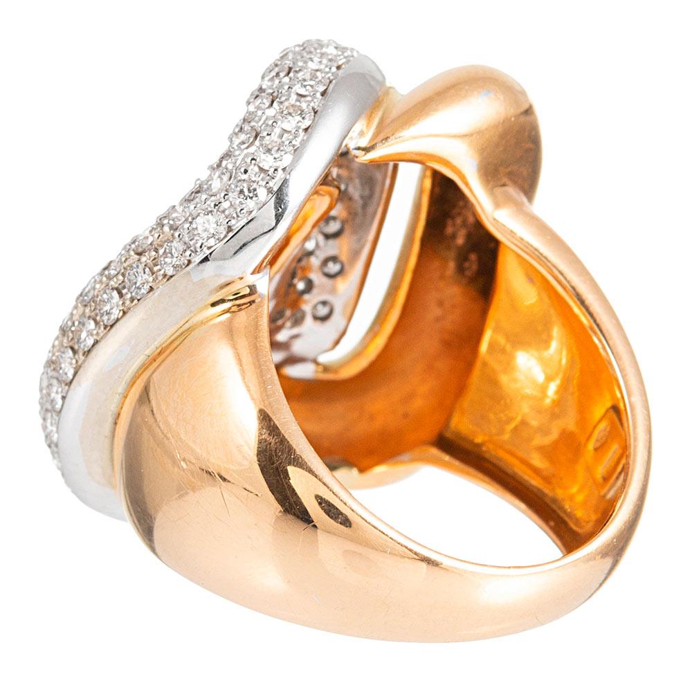 Italian Golden Diamond Knot Ring In Good Condition In Carmel-by-the-Sea, CA