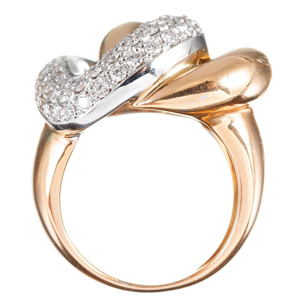 Women's Italian Golden Diamond Knot Ring