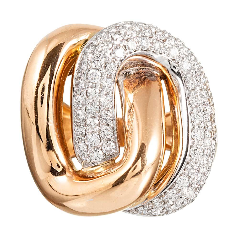 Italian Golden Diamond Knot Ring