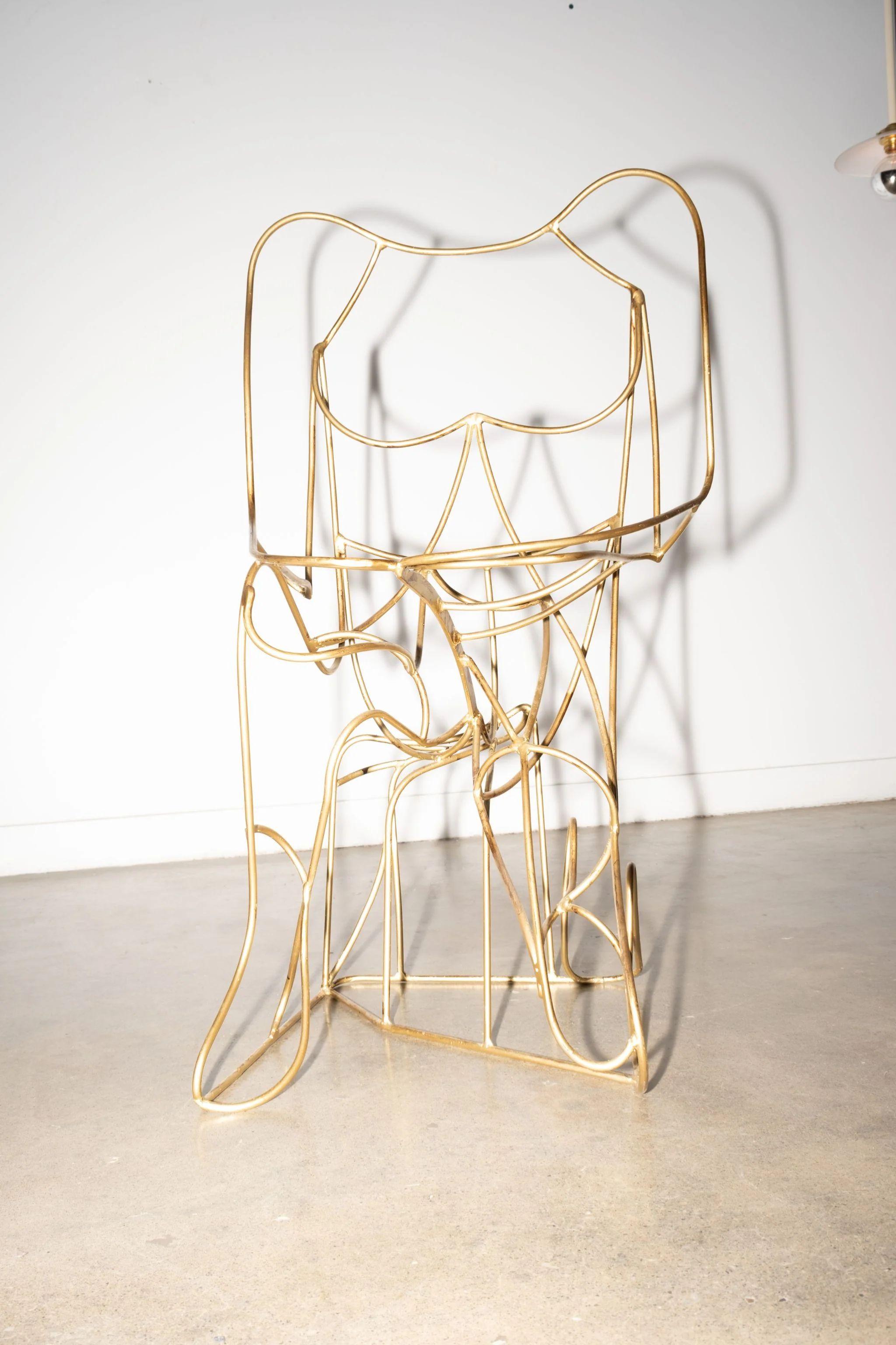 Silla Escultura Italiana Figura de Alambre Dorado en Bueno estado para la venta en Toronto, CA