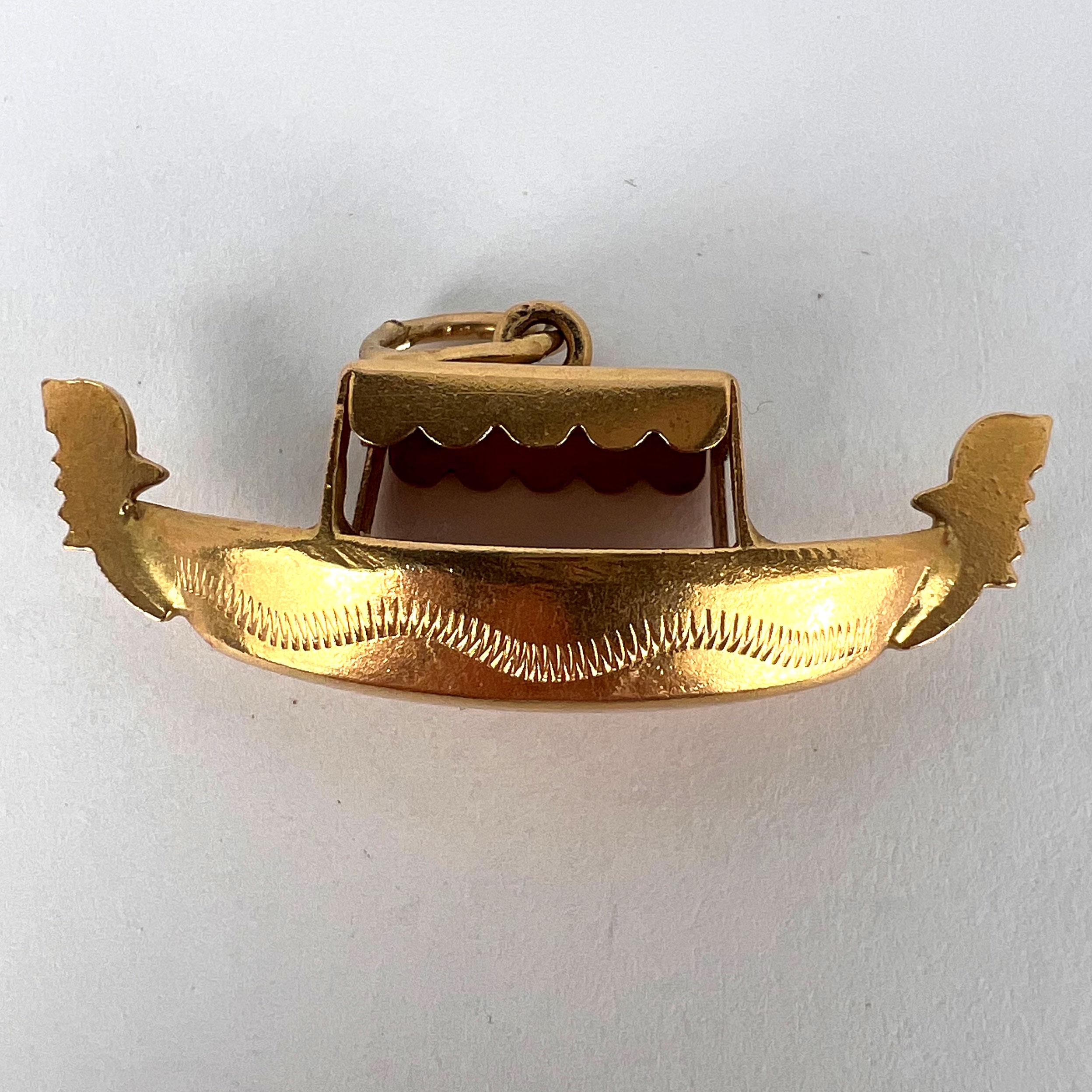 Pendentif italien Gondola en or jaune 18 carats en vente 7