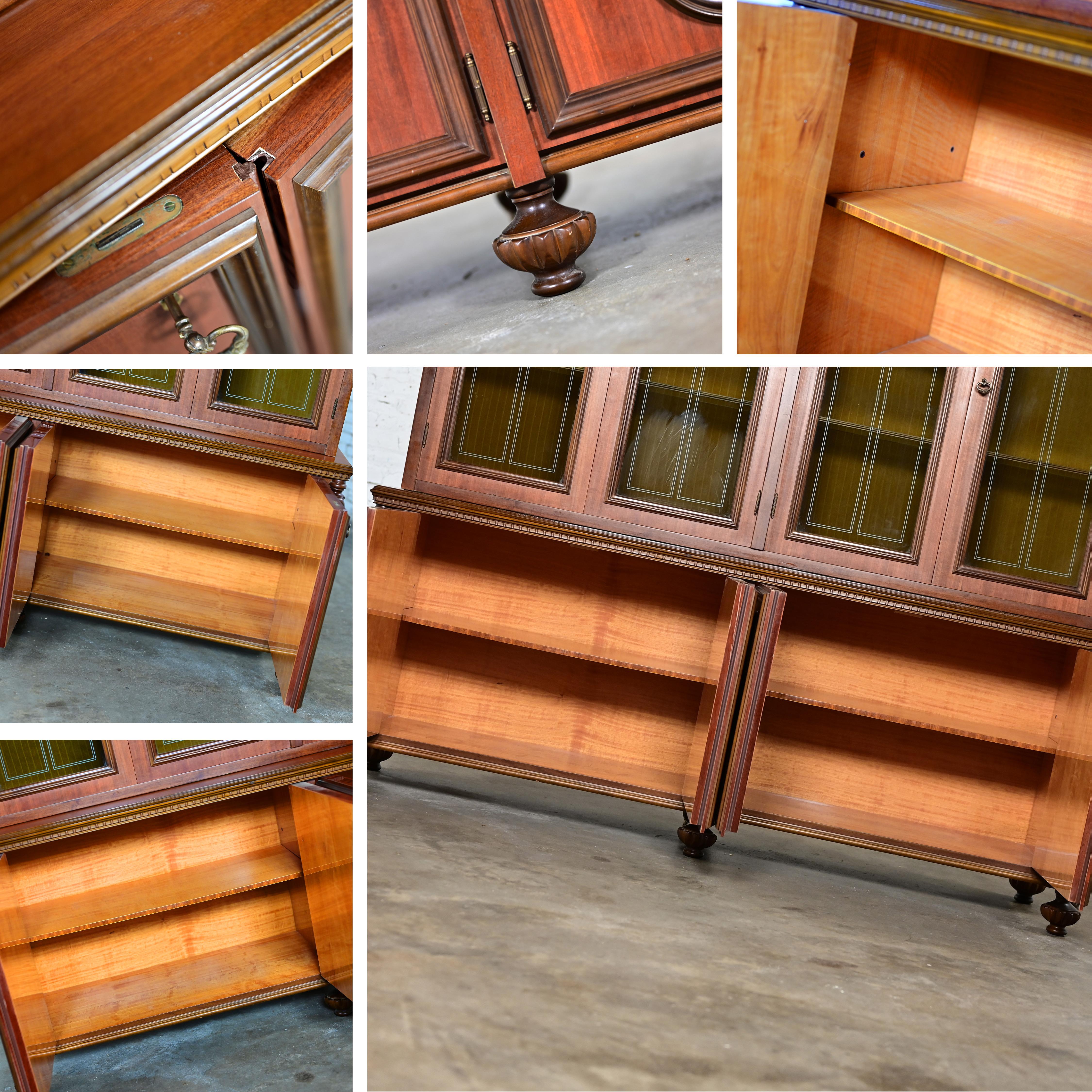 Italian Gothic Revival Bookcase or Display Cabinet Wood Glass & Plastic Accents For Sale 12