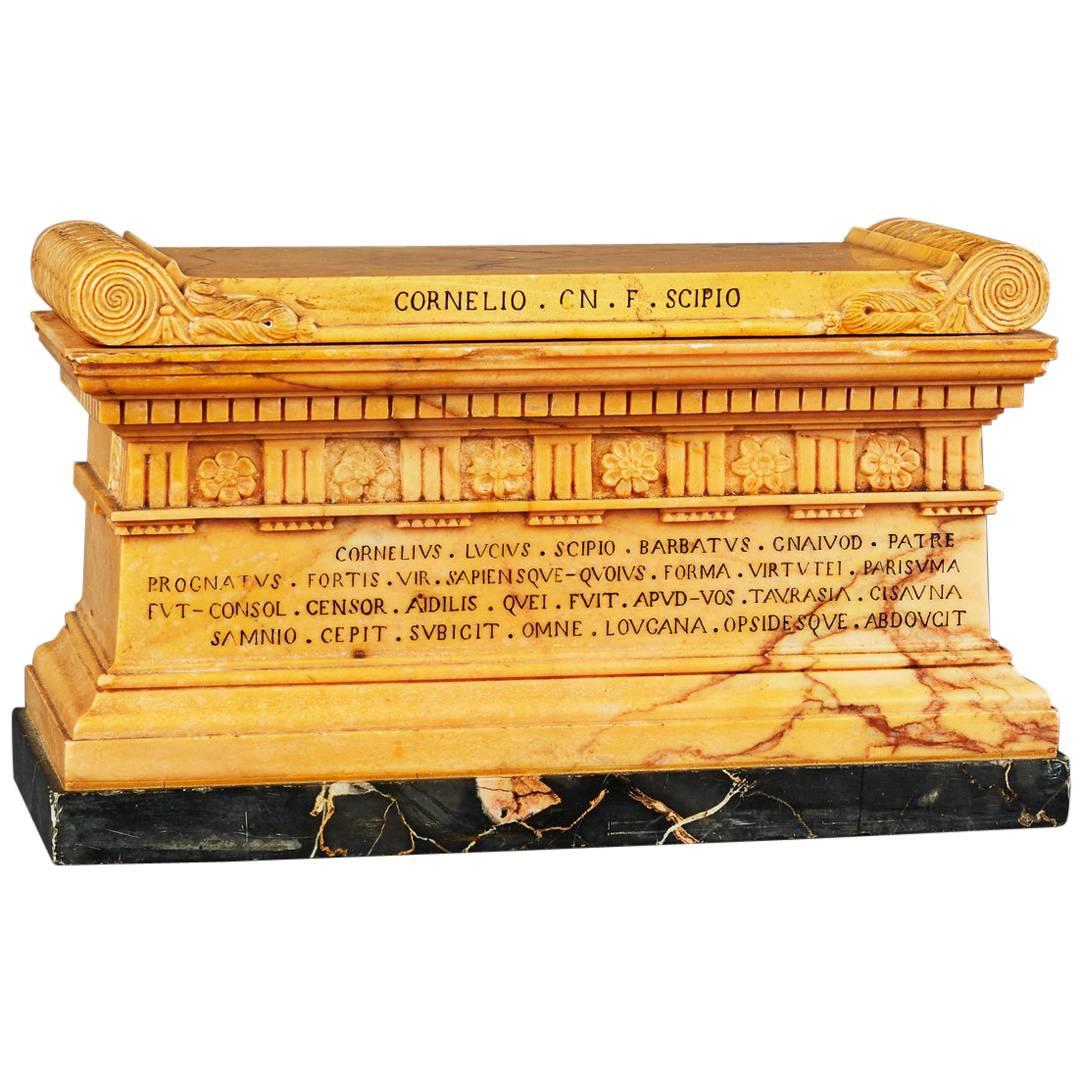 Italian Grand Tour 19th Century Siena Marble Reduction of the Tomb of Scipio