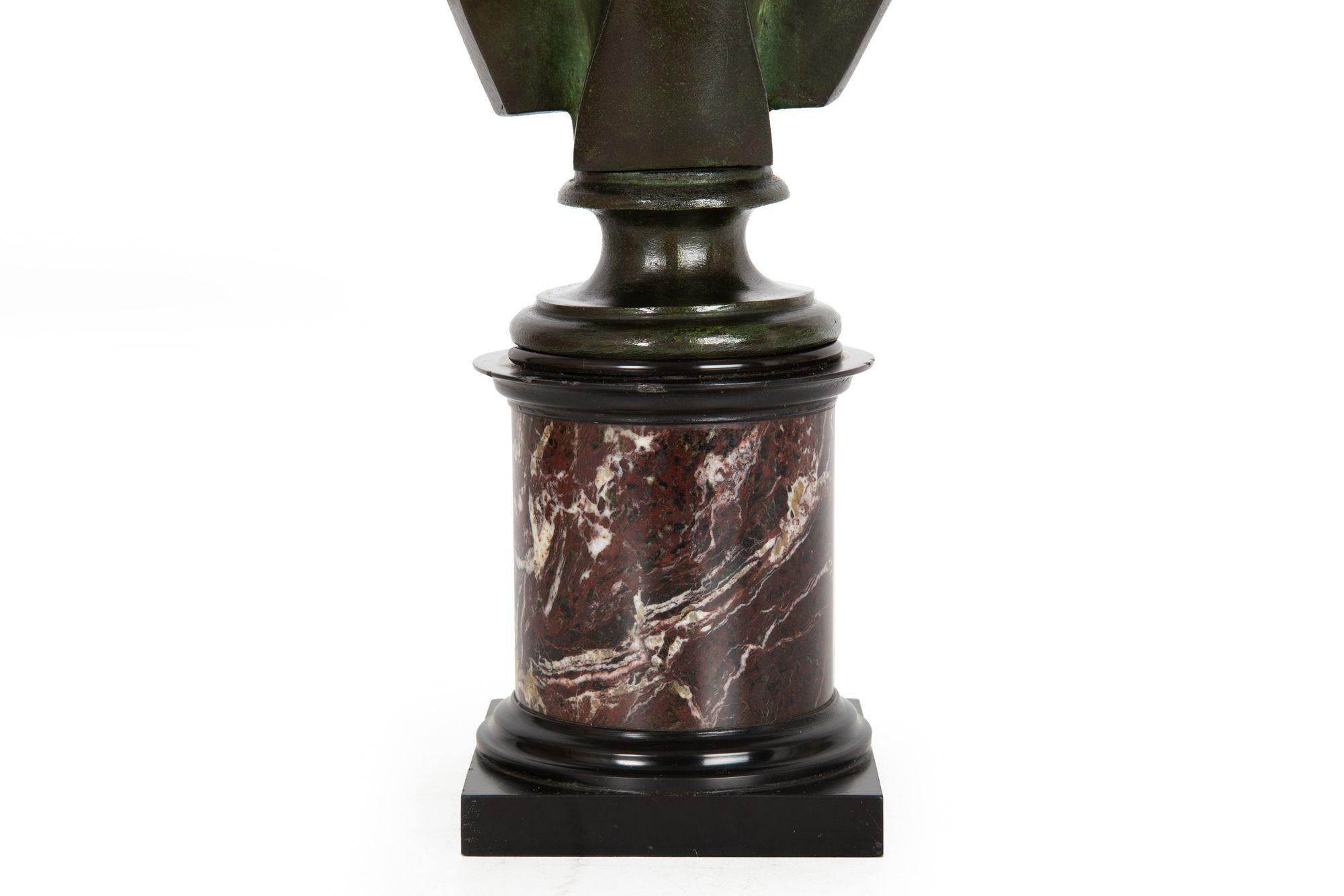 Italian Grand Tour Antique Bronze Sculpture, Bust of Julius Caesar For Sale 6