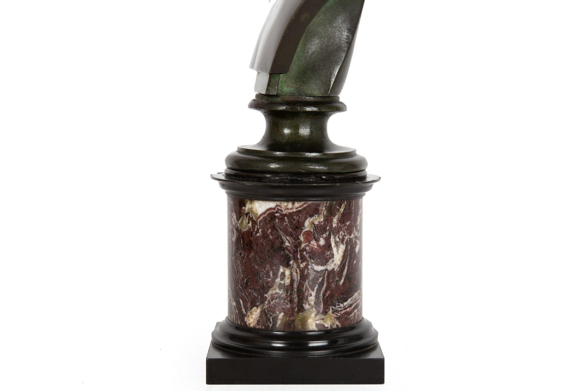Italian Grand Tour Antique Bronze Sculpture, Bust of Julius Caesar For Sale 14