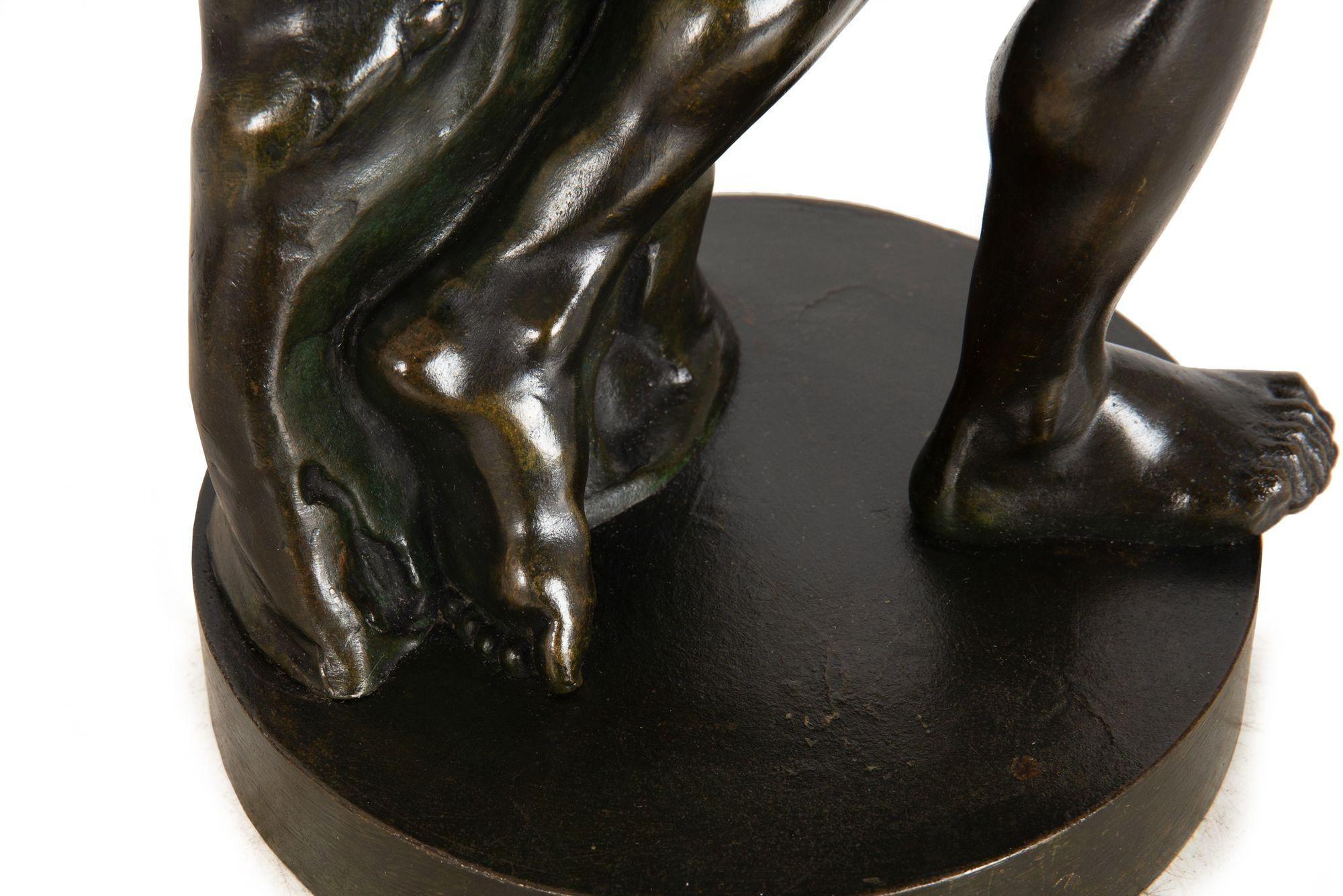 Italian Grand Tour Antique Bronze Sculpture of The Discobolus in vendita 7