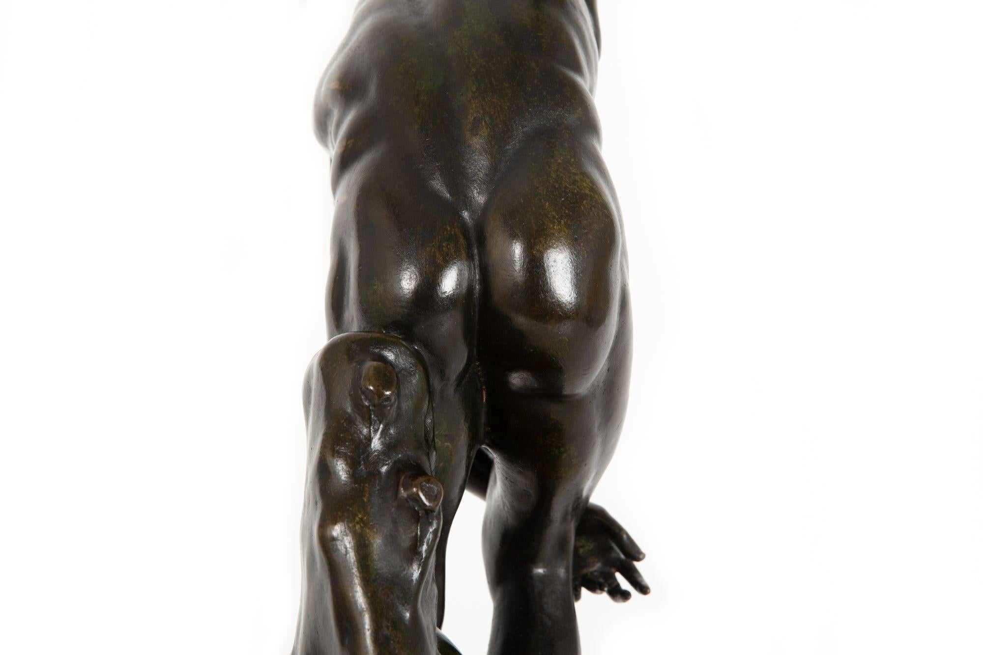 Italian Grand Tour Antique Bronze Sculpture of The Discobolus in vendita 8