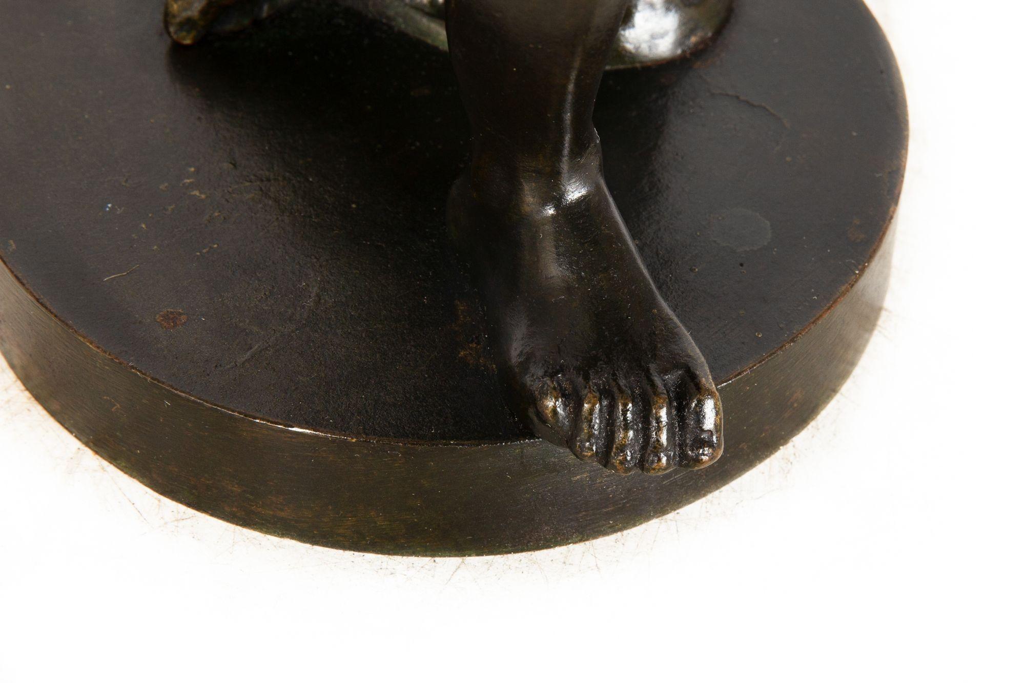 Italian Grand Tour Antique Bronze Sculpture of The Discobolus in vendita 13