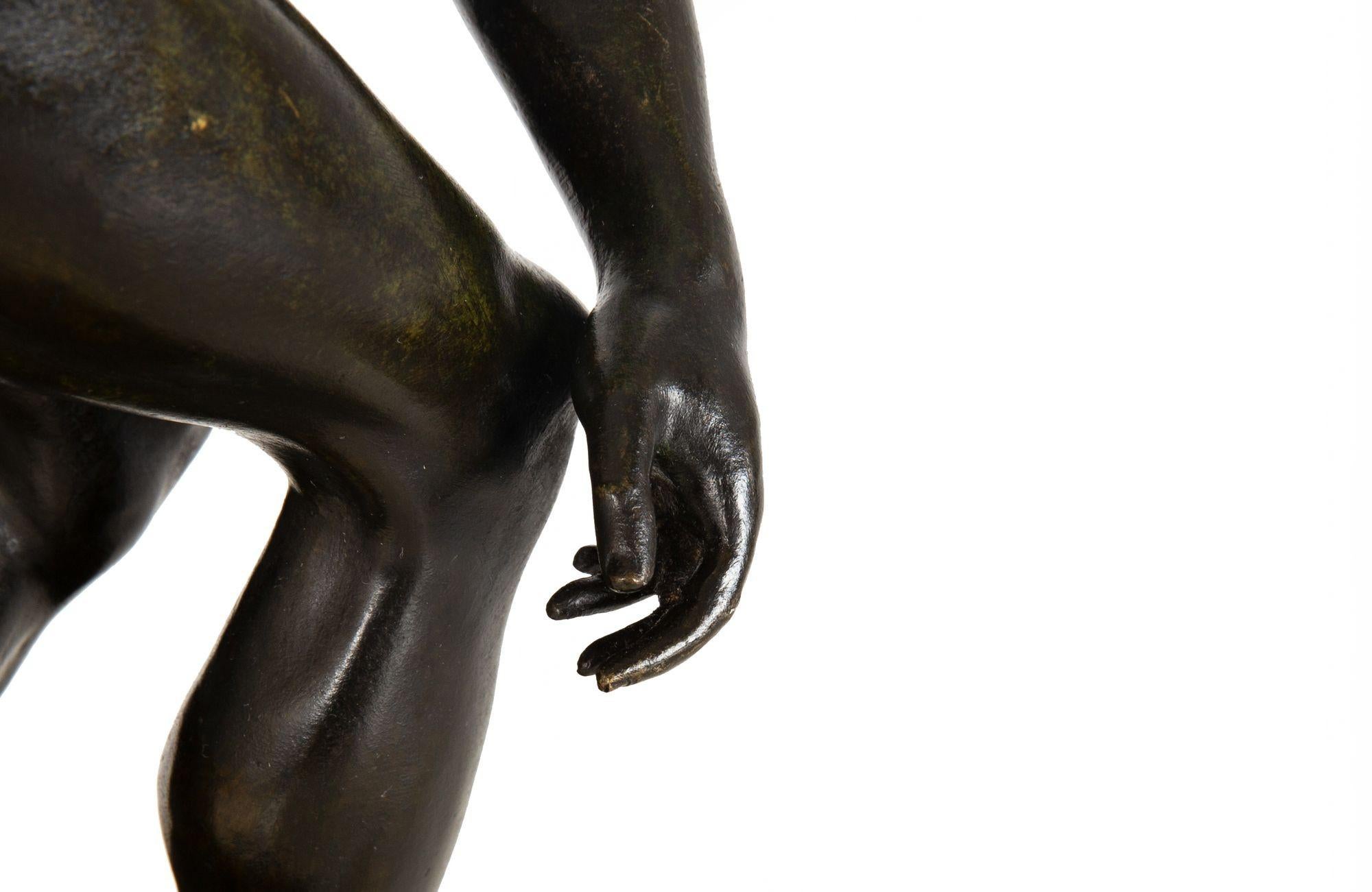 Italian Grand Tour Antique Bronze Sculpture of The Discobolus in vendita 2