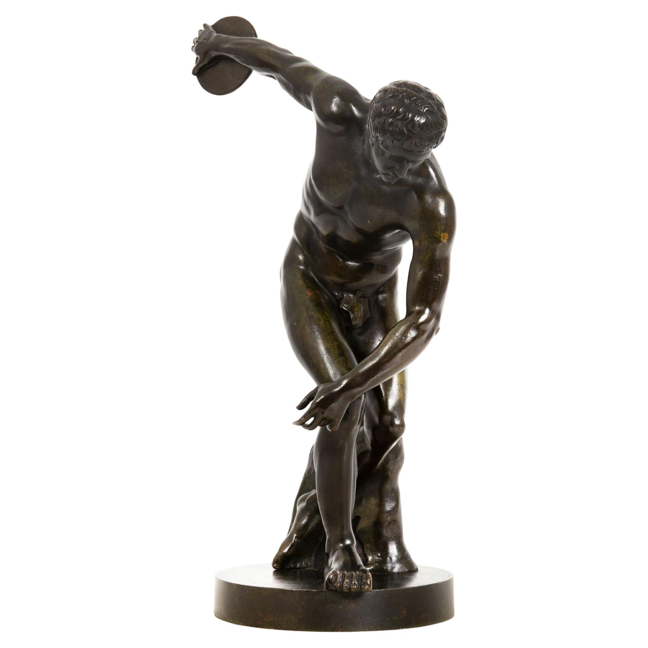 Italian Grand Tour Antique Bronze Sculpture of The Discobolus