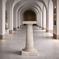 Italian Grand Tour Antique Marble Column Pedestal, late 19th century