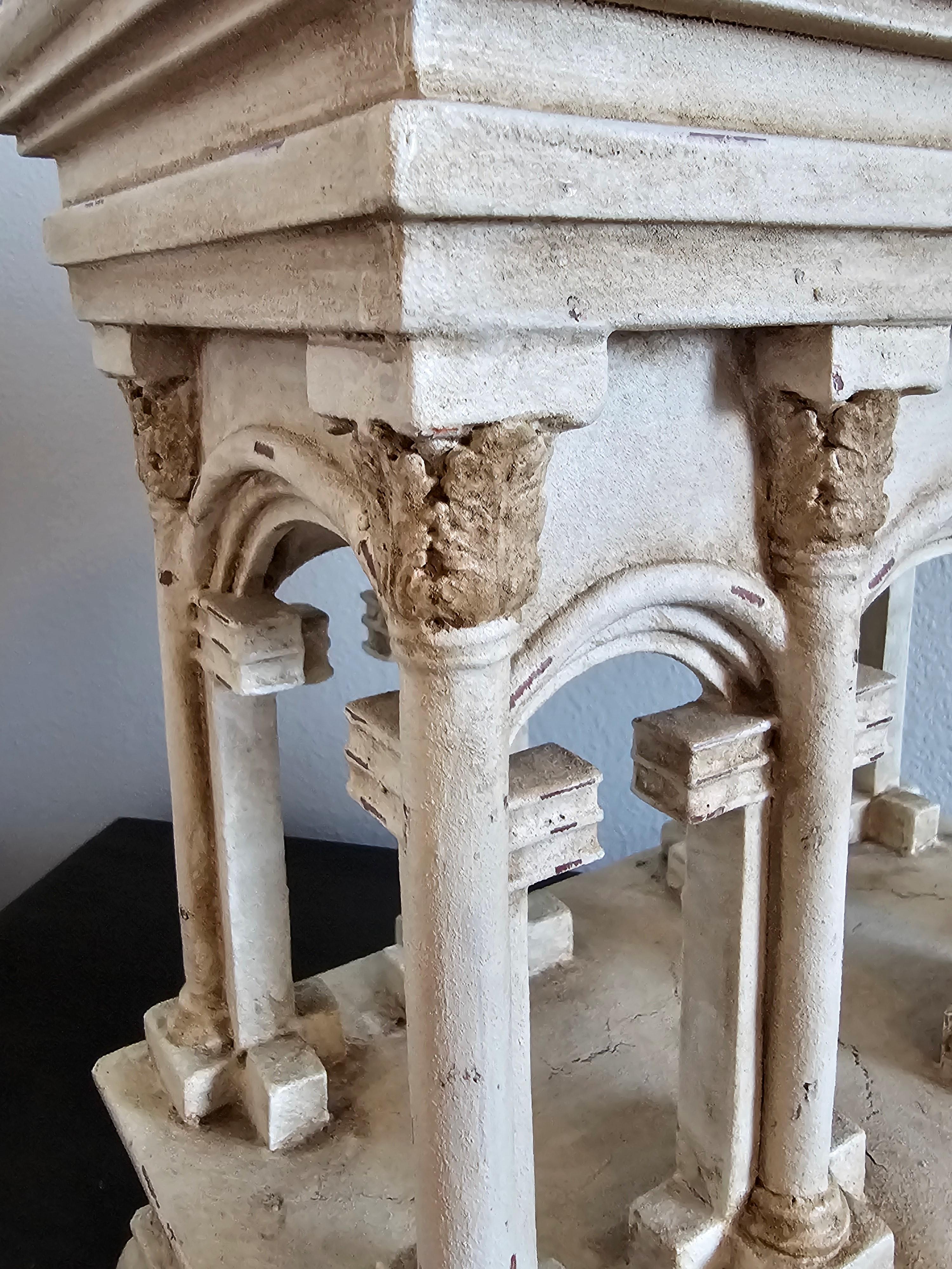 Modèle architectural du Grand Tour italien en faux marbre de temple romain Portico 8