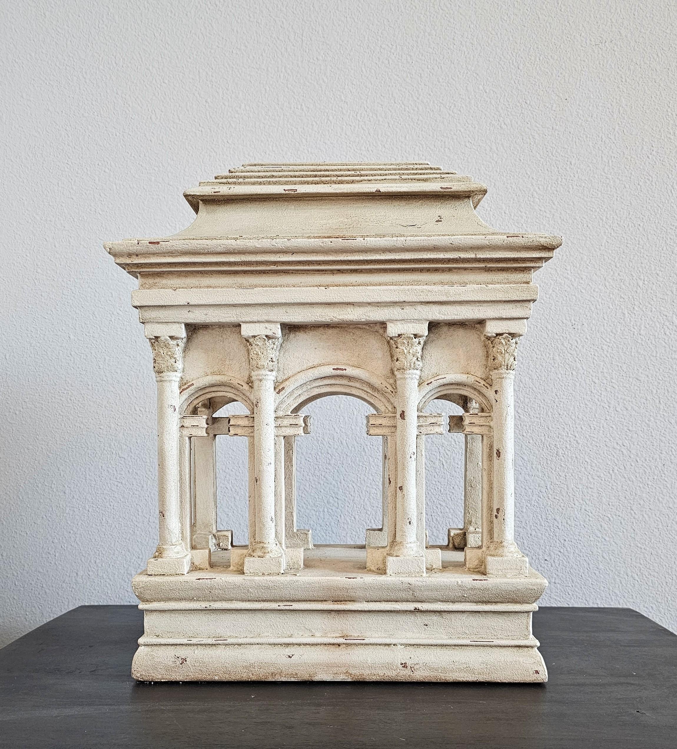 Modèle architectural du Grand Tour italien en faux marbre de temple romain Portico 14