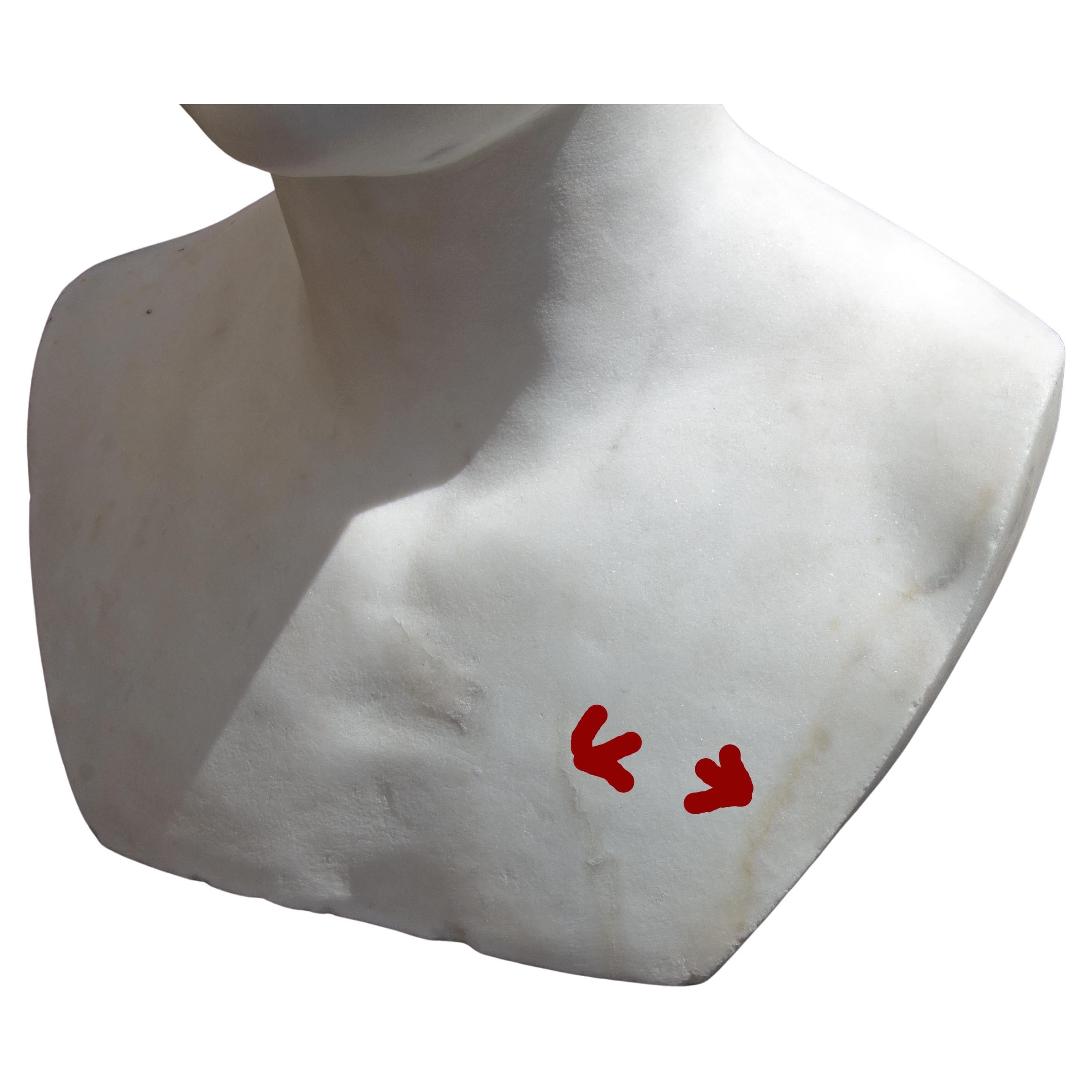 Busto in marmo di Augusto Cesare di Carrara del 19° secolo in vendita 2
