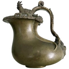 Italian Grand Tour Bronze Askos Ewer after the Roman Antique Original