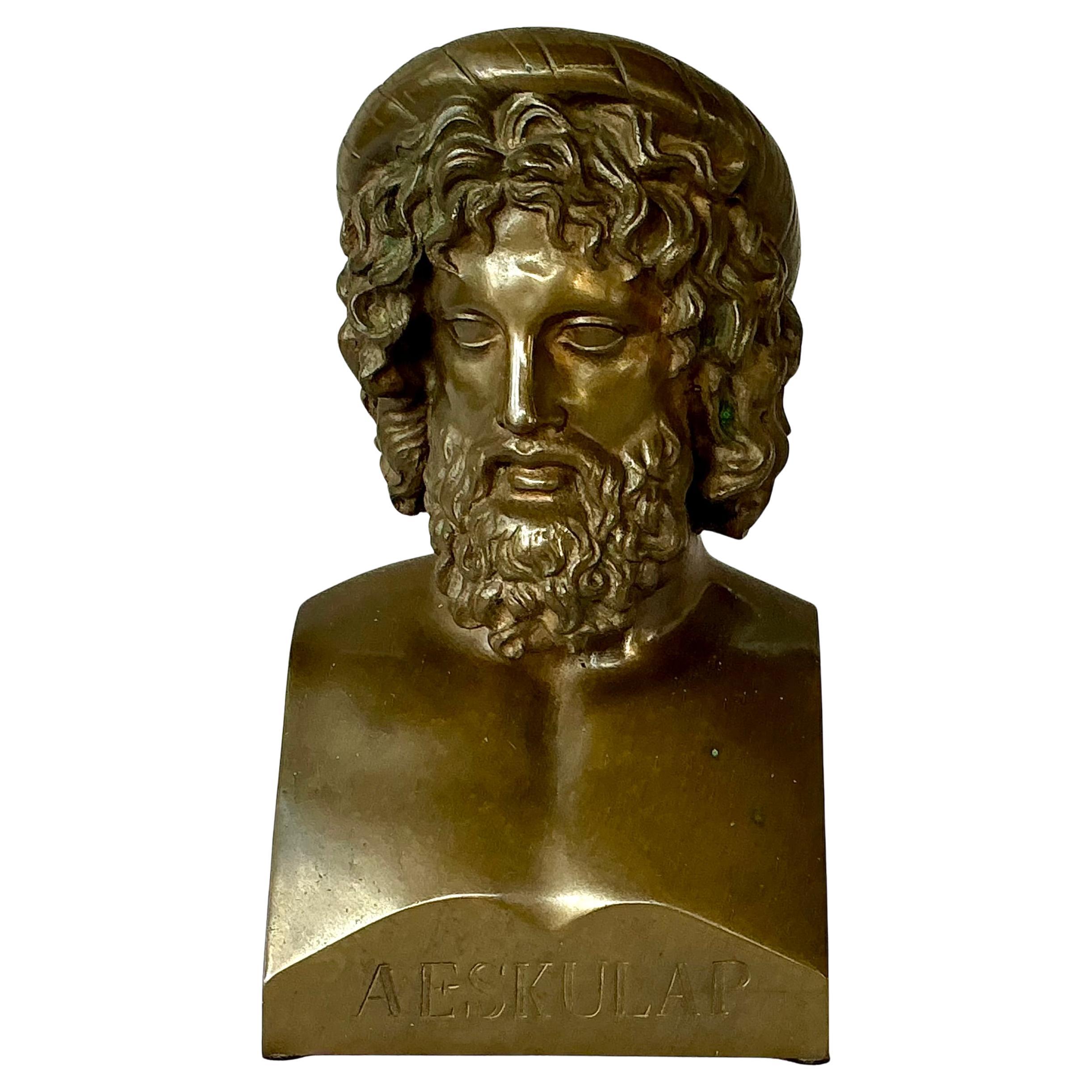 Italienische Grand Tour Bronzebüste des Asklepios im Angebot 4