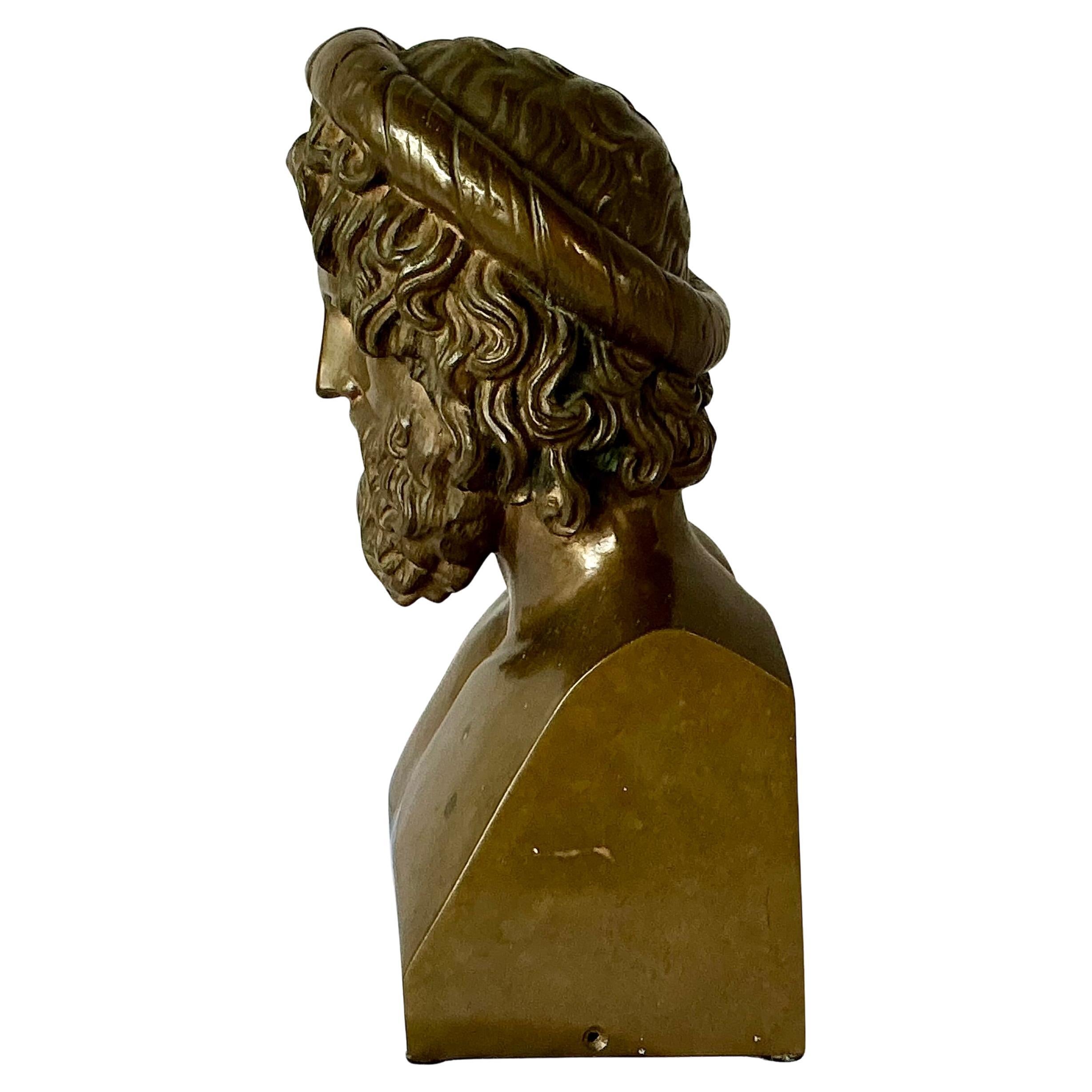 Italienische Grand Tour Bronzebüste des Asklepios (19. Jahrhundert) im Angebot