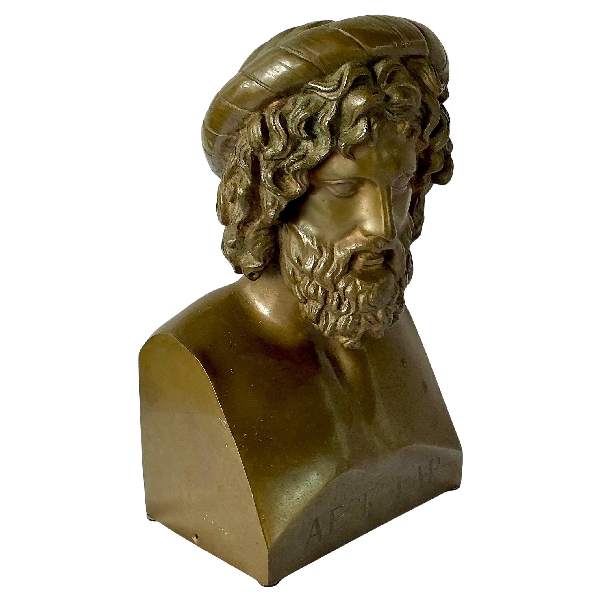 Italienische Grand Tour Bronzebüste des Asklepios im Angebot 2