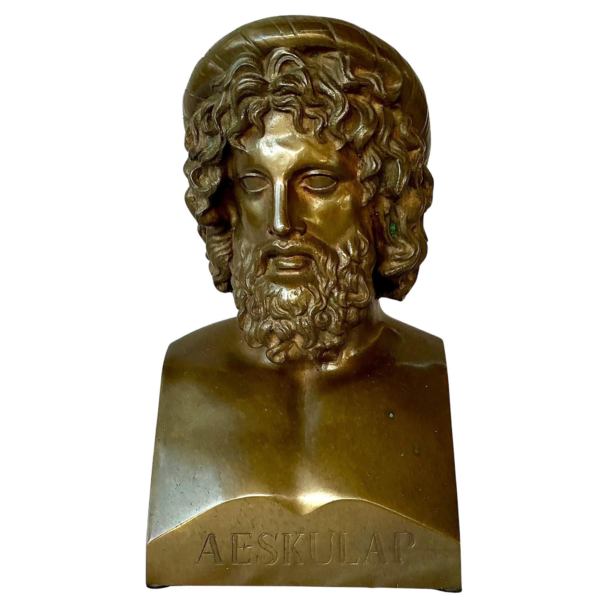 Italienische Grand Tour Bronzebüste des Asklepios im Angebot