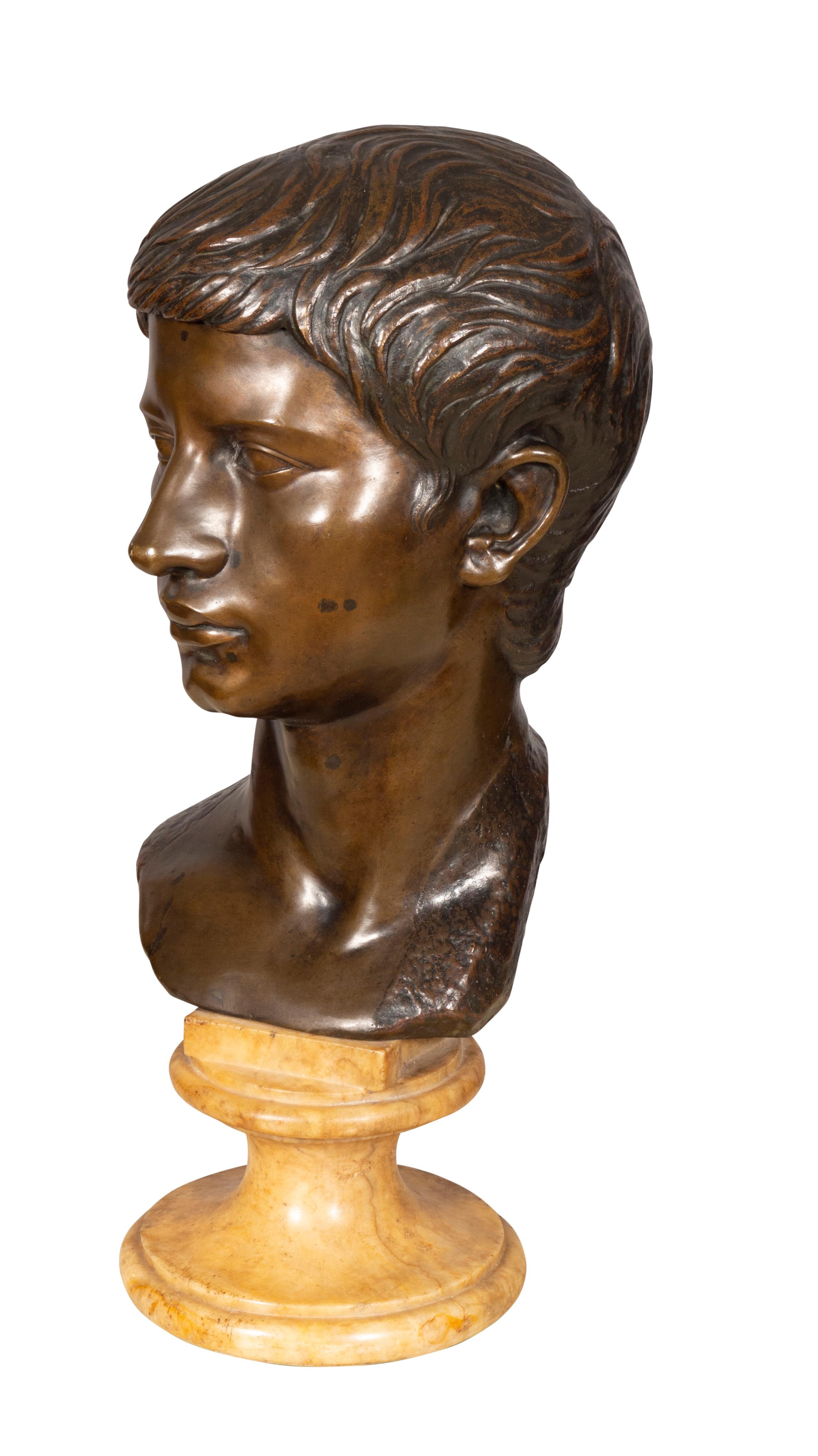Italian Grand Tour Bronze Bust of Caesar For Sale 2
