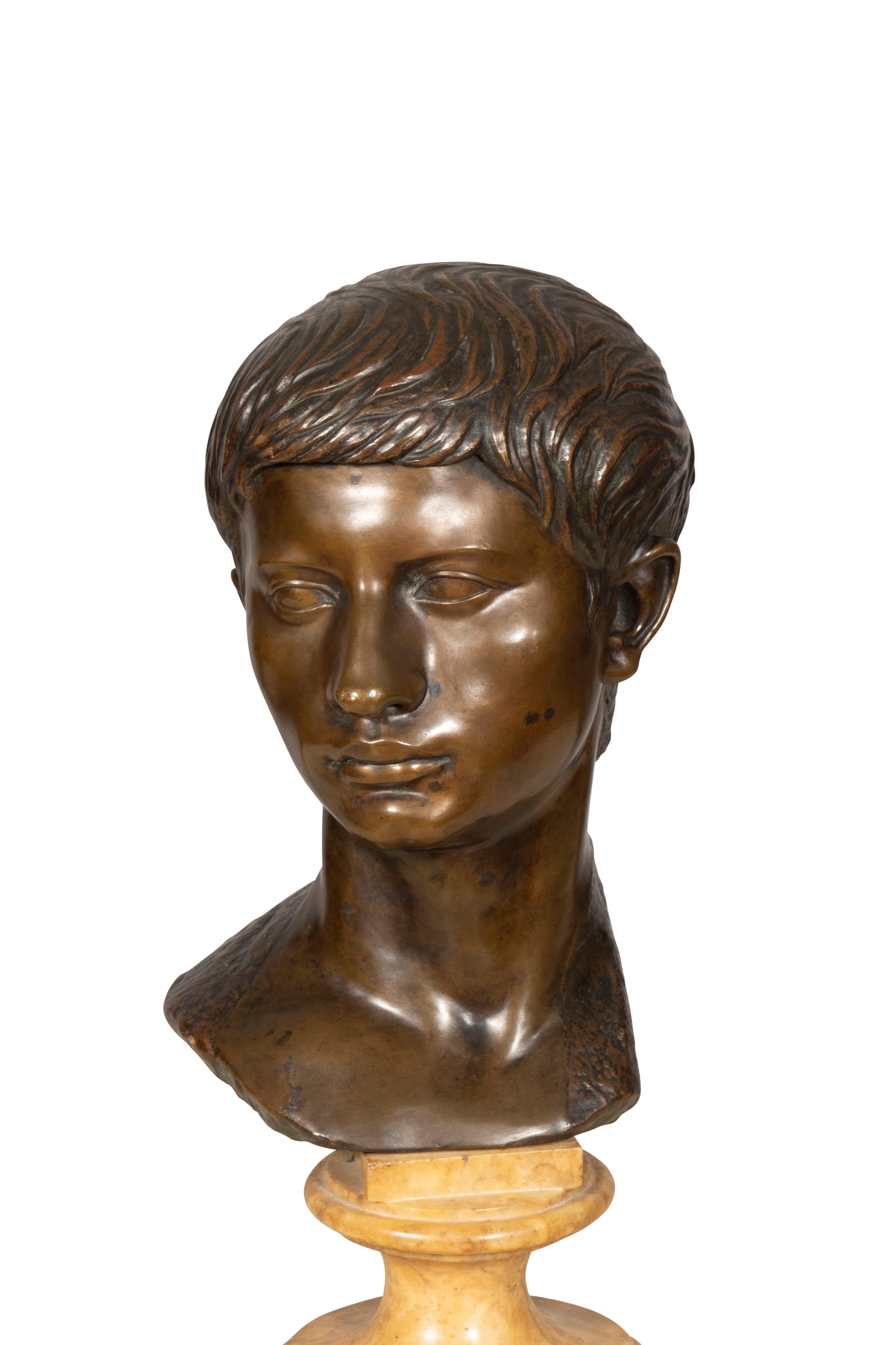 Italian Grand Tour Bronze Bust of Caesar For Sale 3
