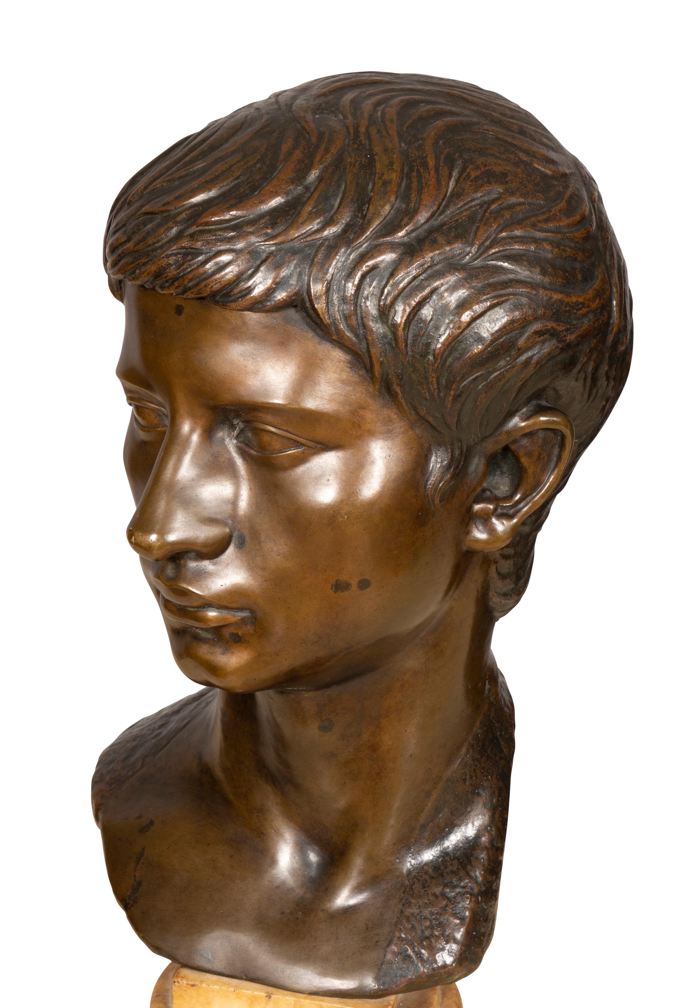 Italian Grand Tour Bronze Bust of Caesar For Sale 4