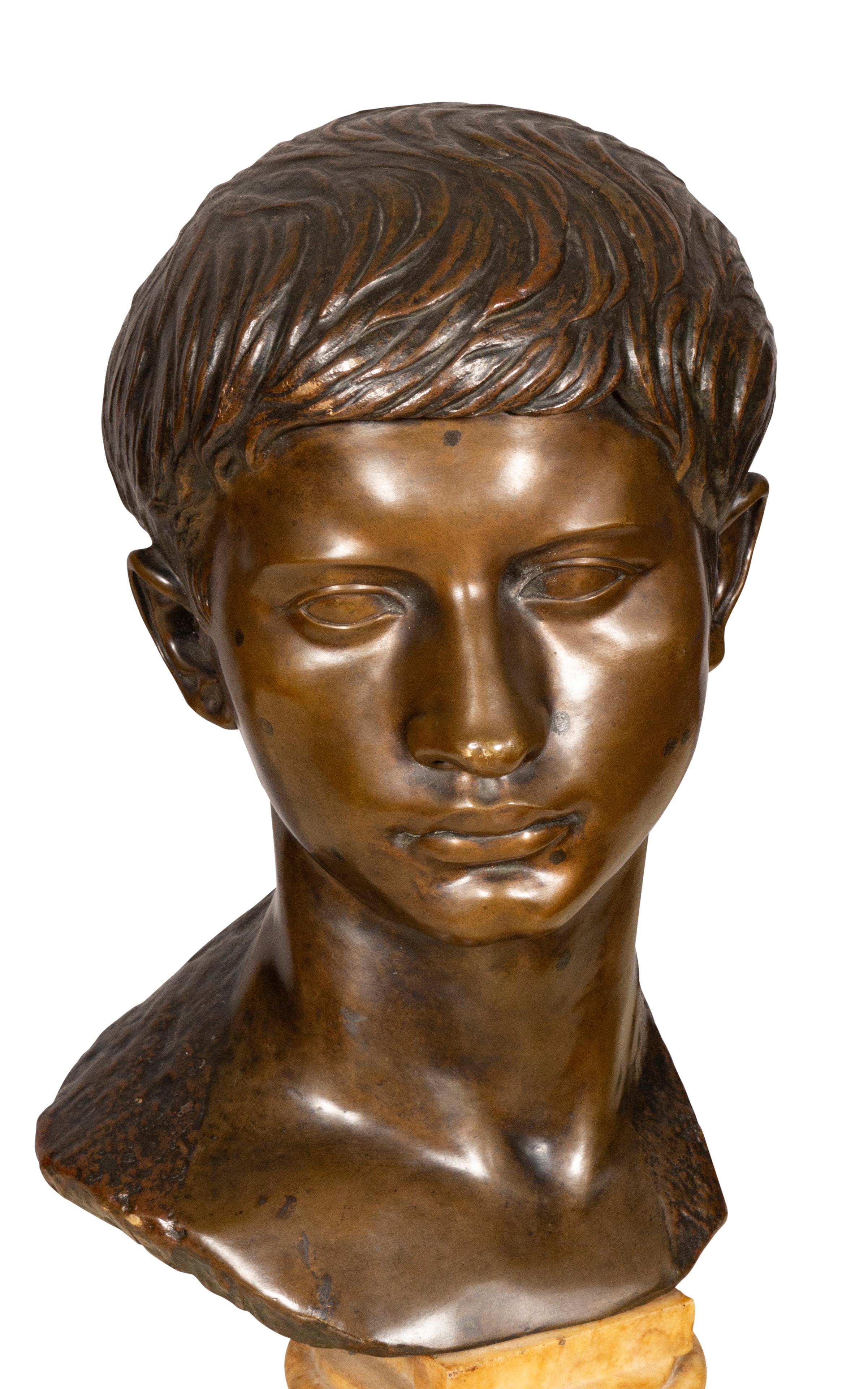 Italian Grand Tour Bronze Bust of Caesar For Sale 5