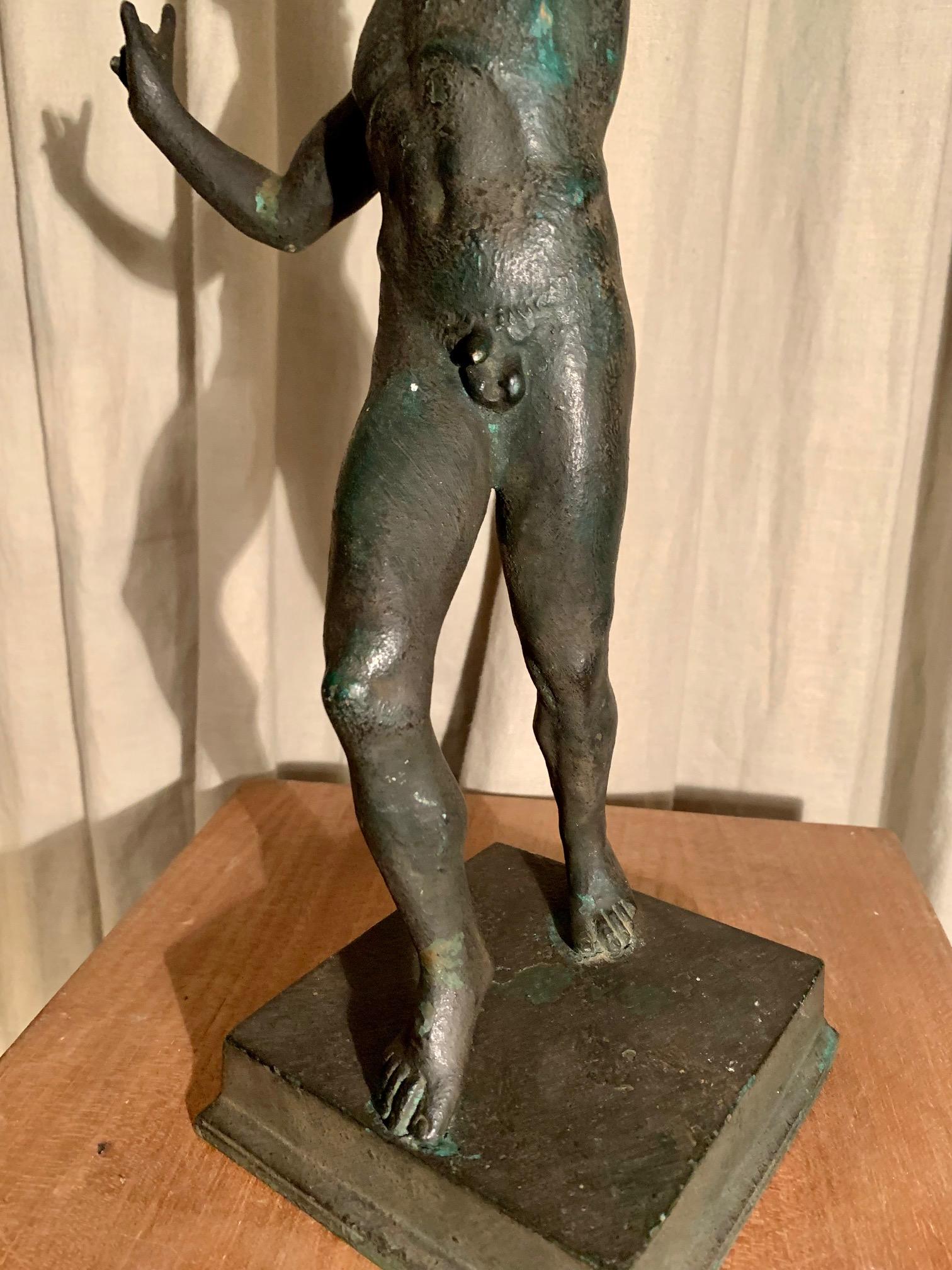 Italian Grand Tour Bronze Cast of Faun of Pompeii For Sale 6