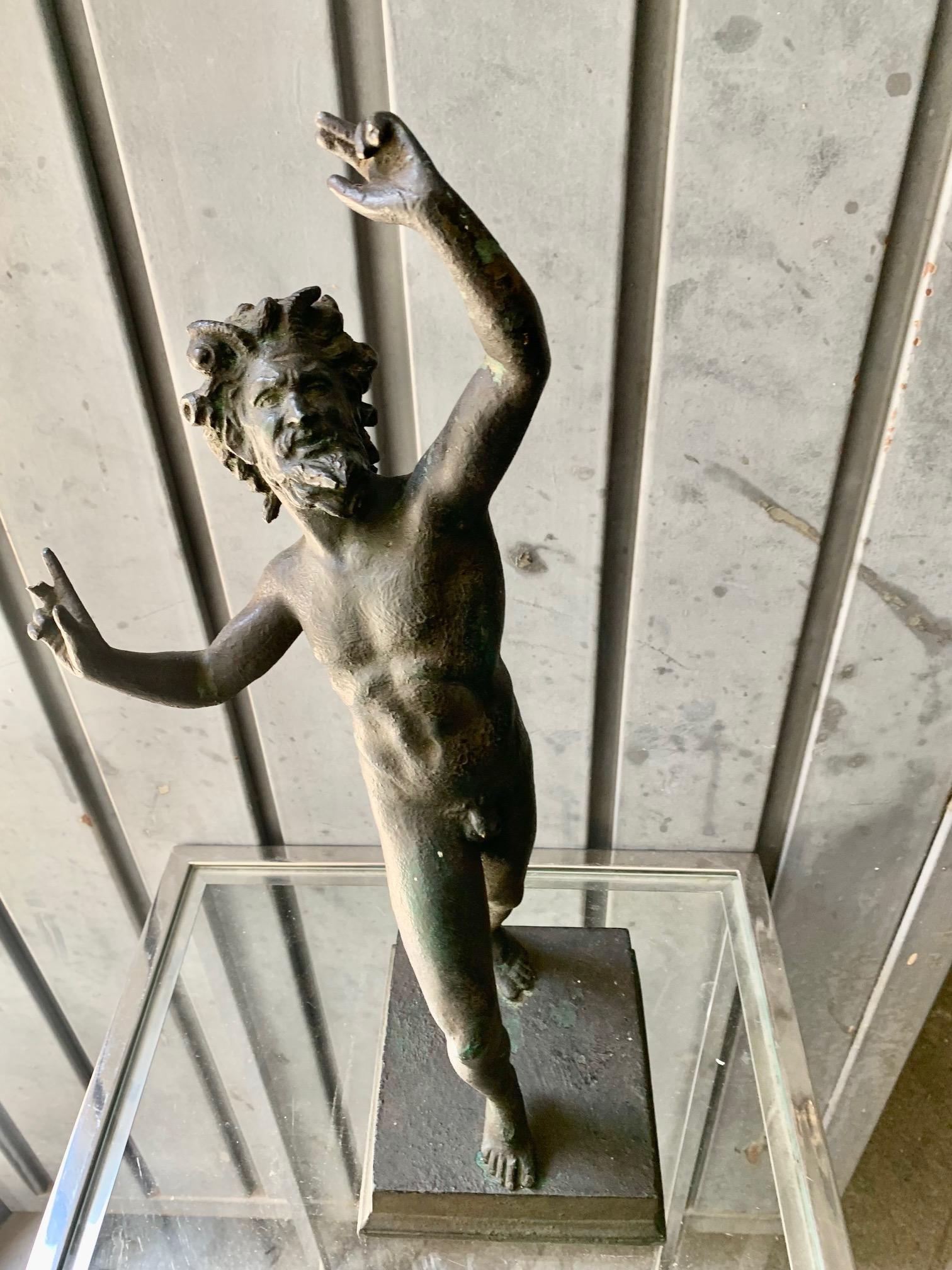 19th Century Italian Grand Tour Bronze Cast of Faun of Pompeii For Sale