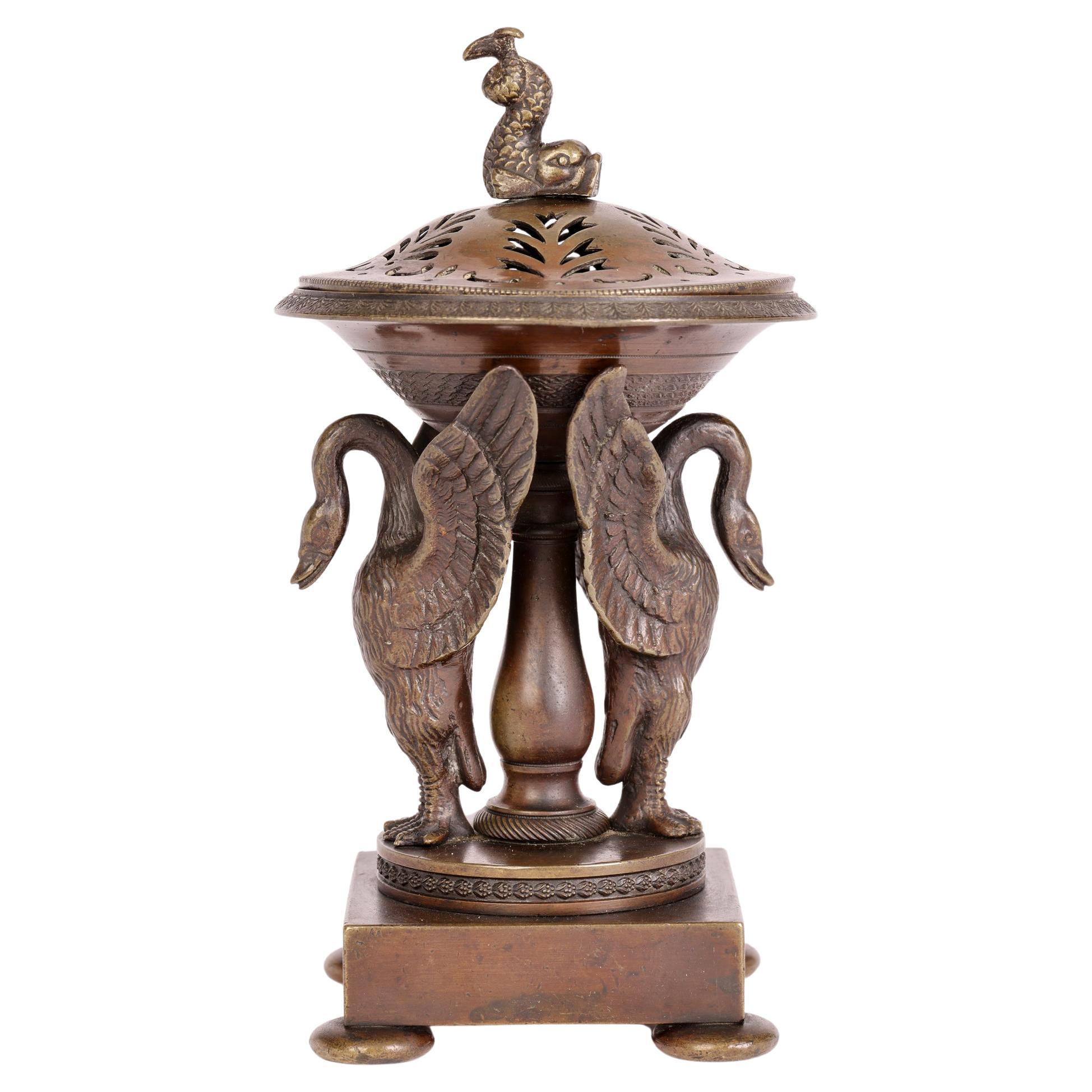 Incensario de Bronce con Pájaros Gran Tour Italiano en venta