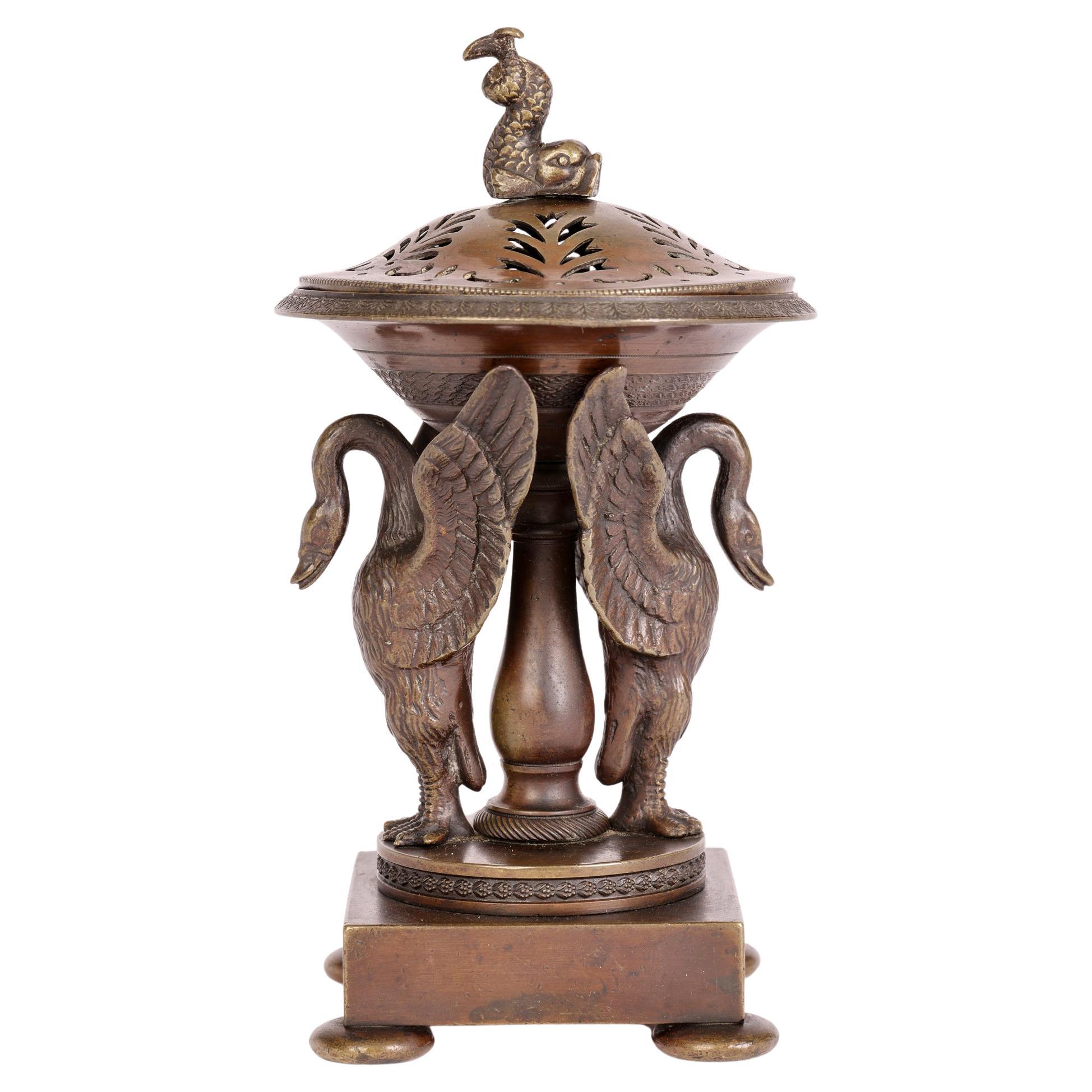 Italian Grand Tour Bronze Censer with Birds