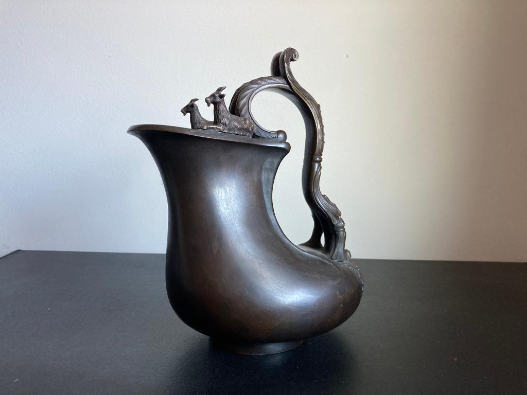 Italian Grand Tour Bronze Ewer from Herculaneum In Good Condition In Stamford, CT
