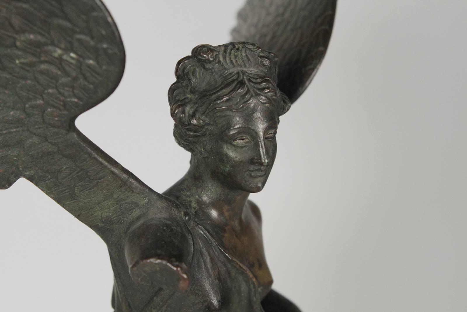 Marble Italian Grand Tour Bronze Figure of Nike, or Winged Victory, 19th Century