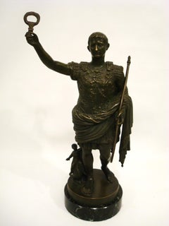 Italian Grand Tour Bronze Figure of the Augustus of Prima Porta by A. Messina