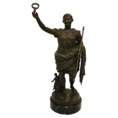 Italian Grand Tour Bronze Figure of the Augustus of Prima Porta by A. Messina