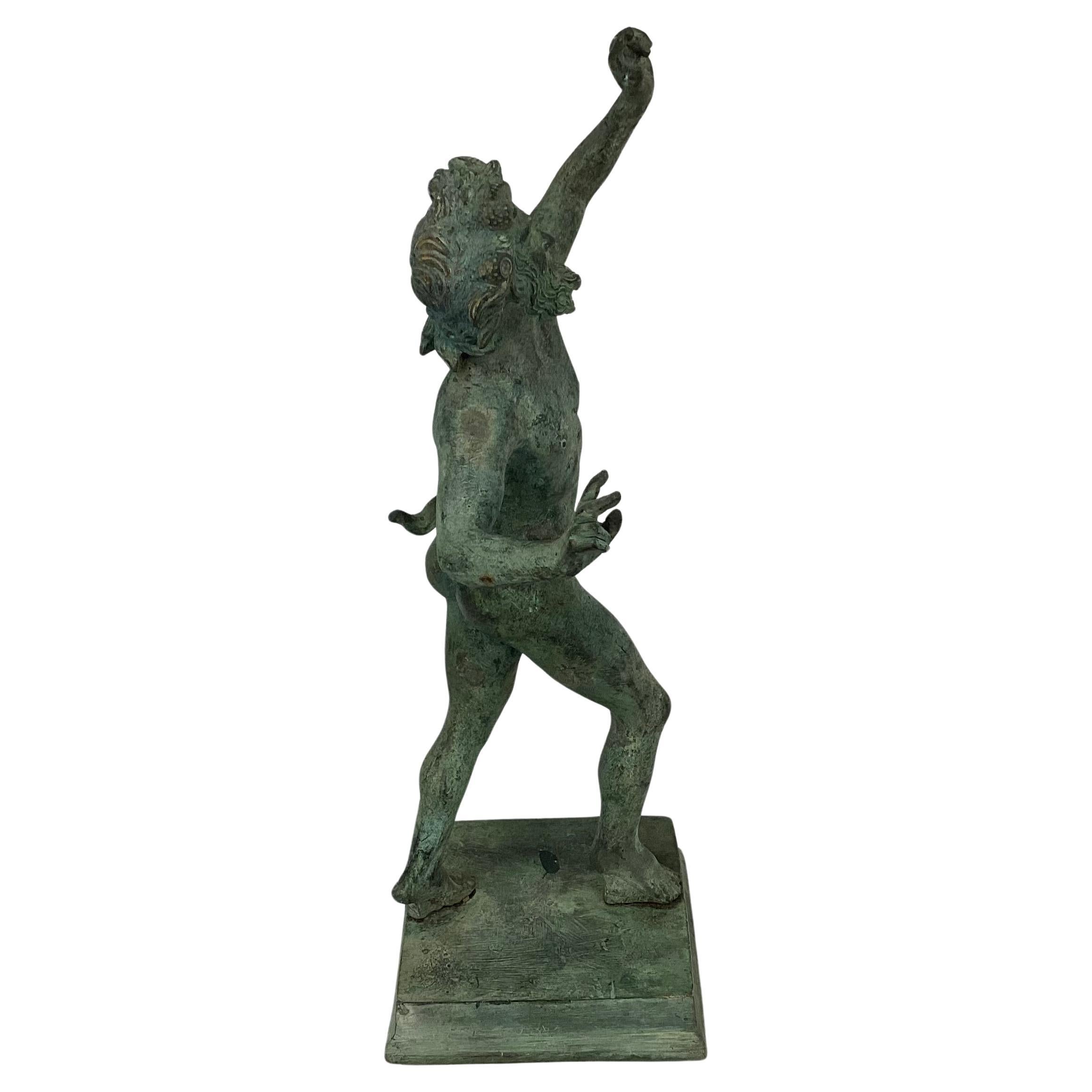 Italian Grand Tour Bronze Model Of Dancing Faun Of Pompeii For Sale 2