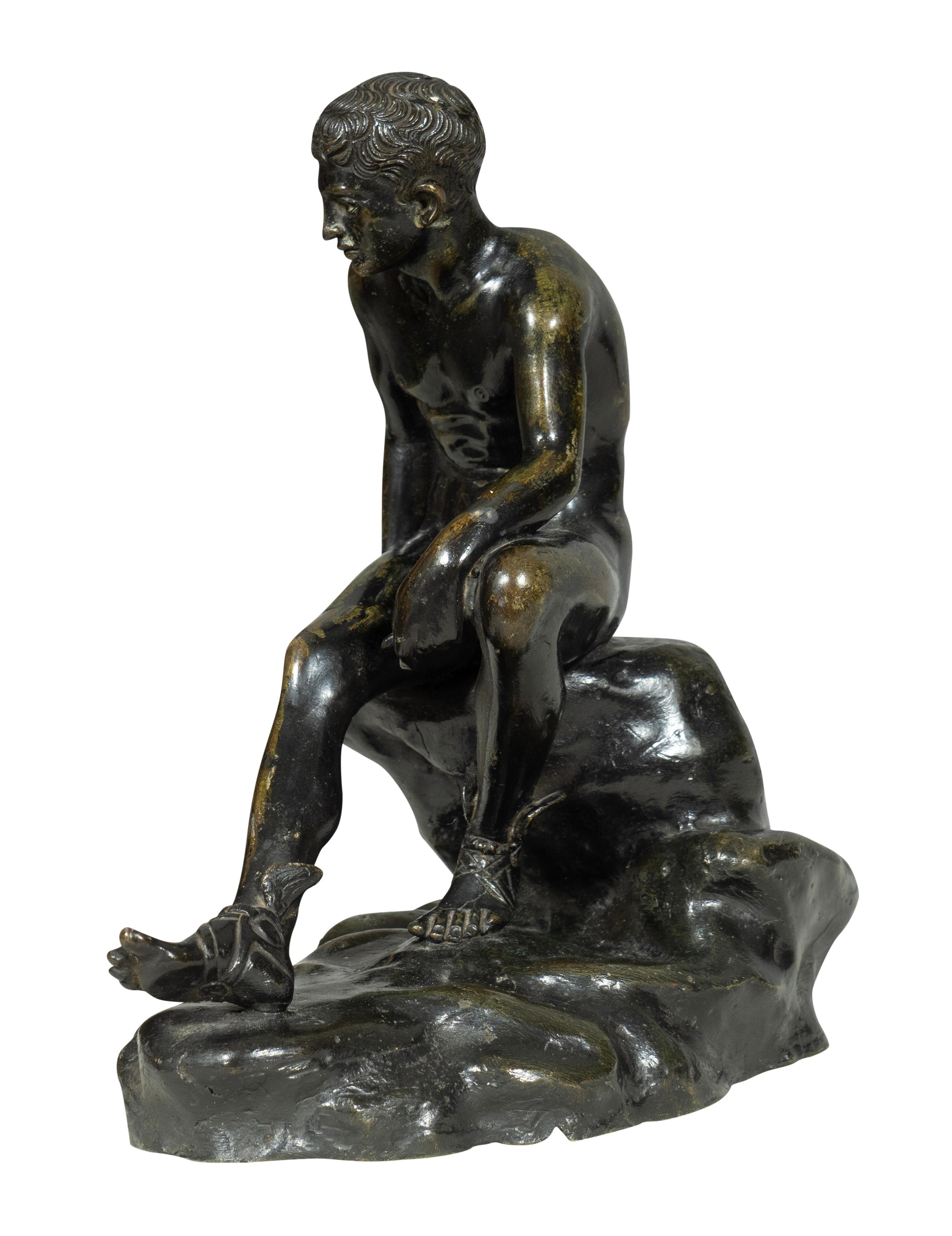 Figure assise d'un jeune Mercure d'après l'antique. 