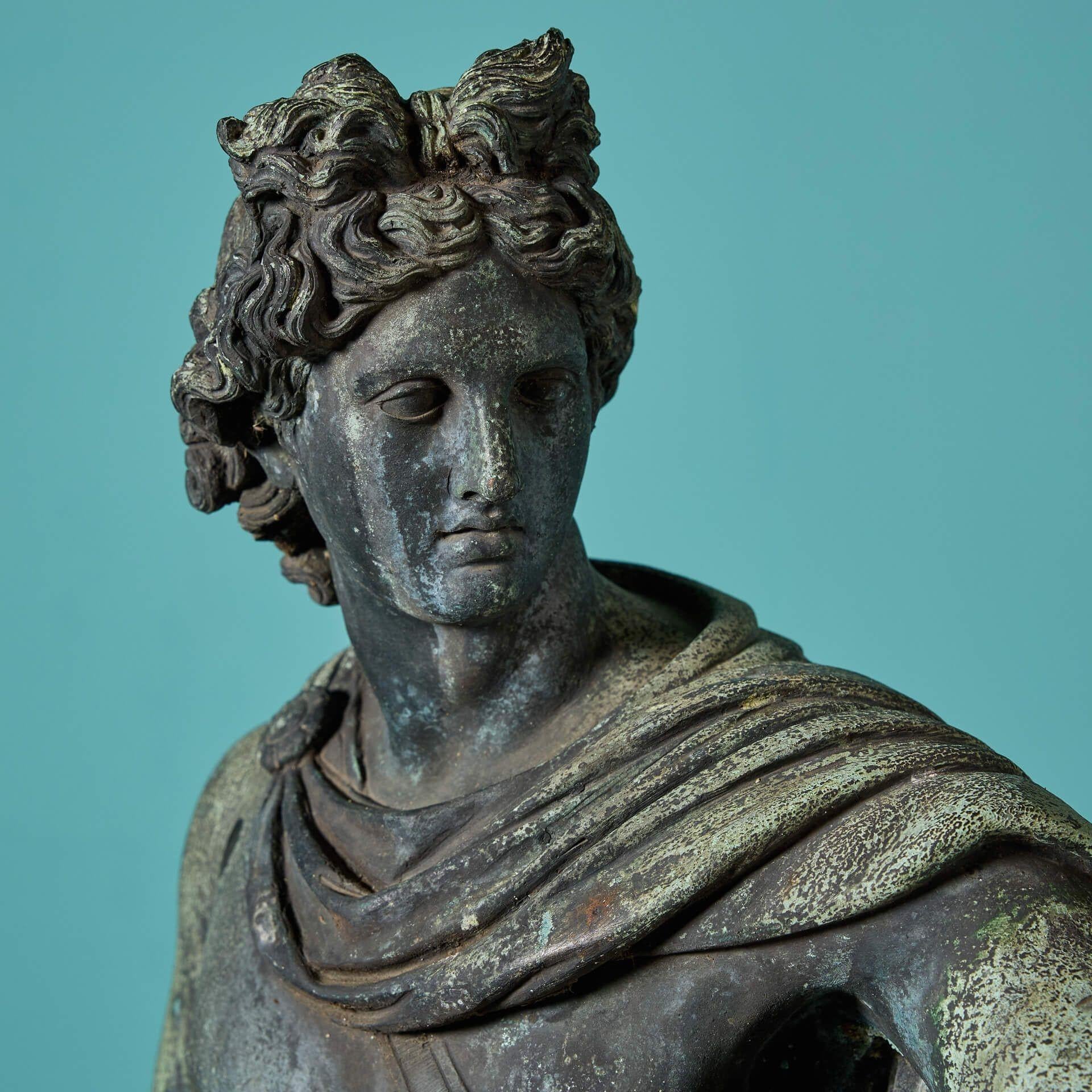 Neoclassico Grand Tour Italiano Bronzo dell'Apollo Belvedere in vendita