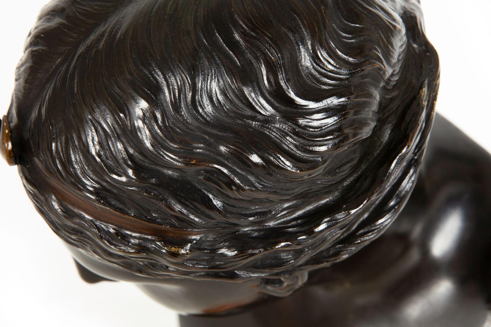 Italian Grand Tour Bronze Sculpture Bust of Diana by Del Nerro Foundry For Sale 12