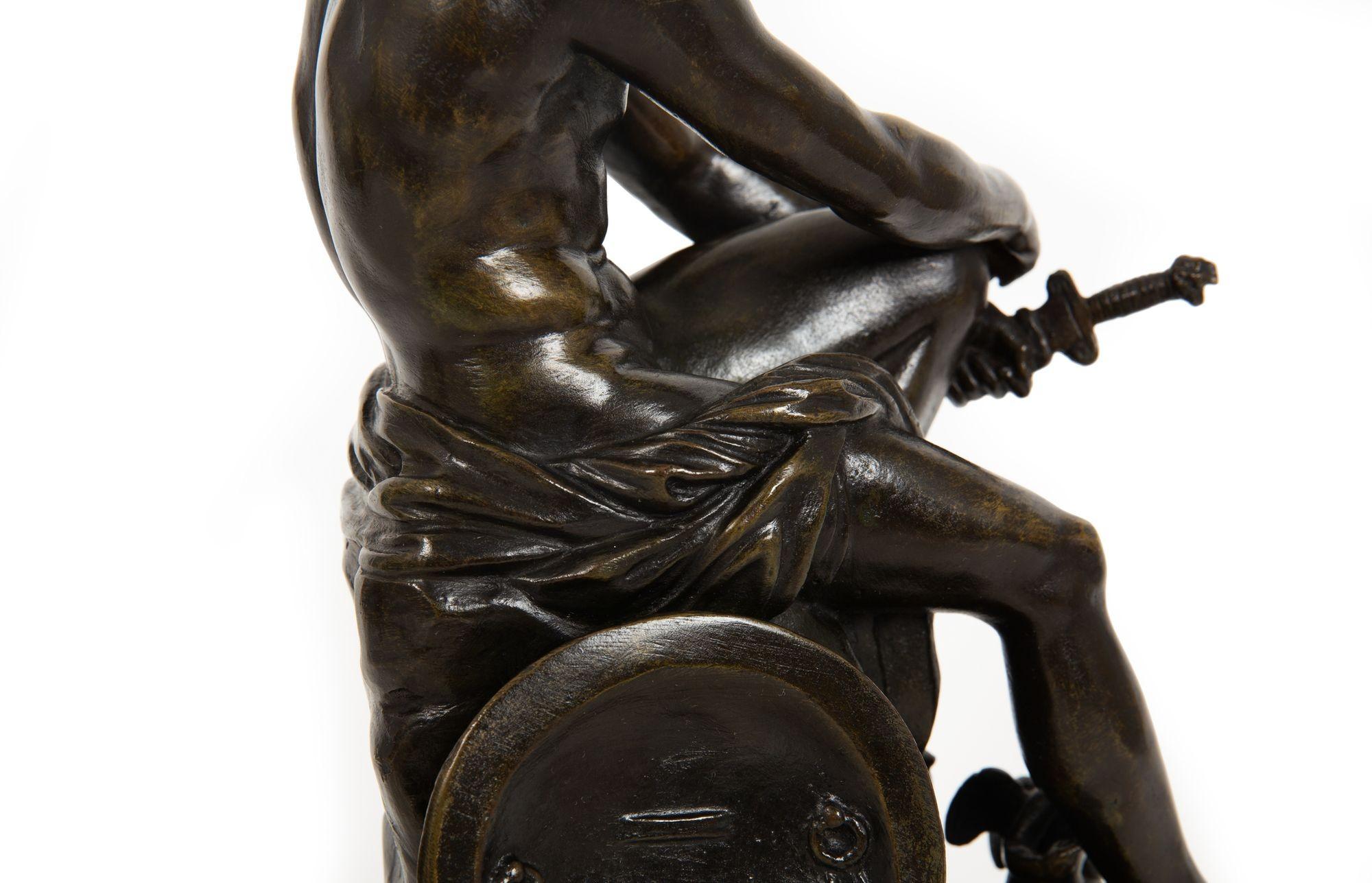 Italian Grand Tour Bronze Sculpture of Ludovisi Mars Ares after Antiquity in vendita 6