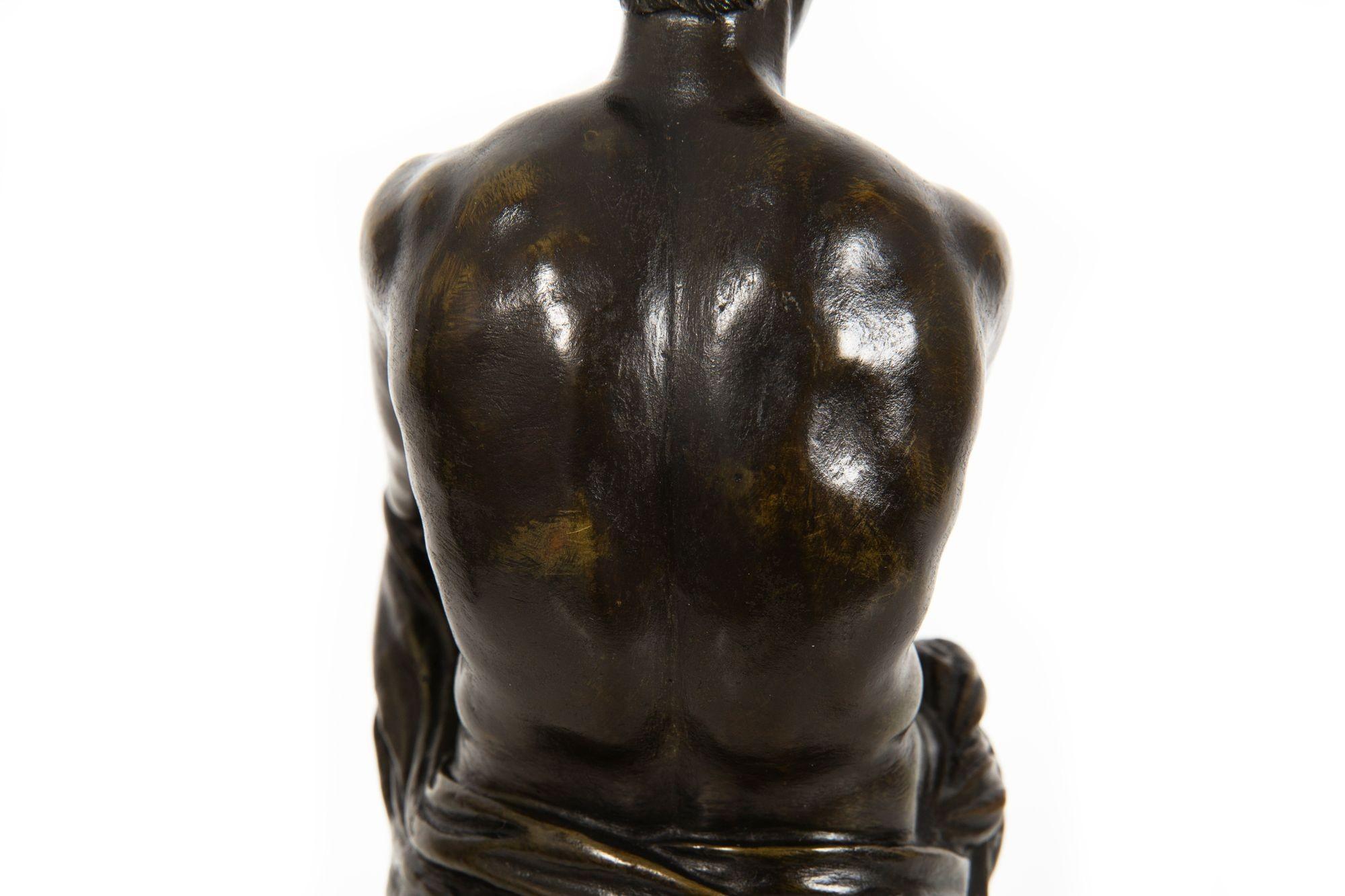 Italian Grand Tour Bronze Sculpture of Ludovisi Mars Ares after Antiquity in vendita 12