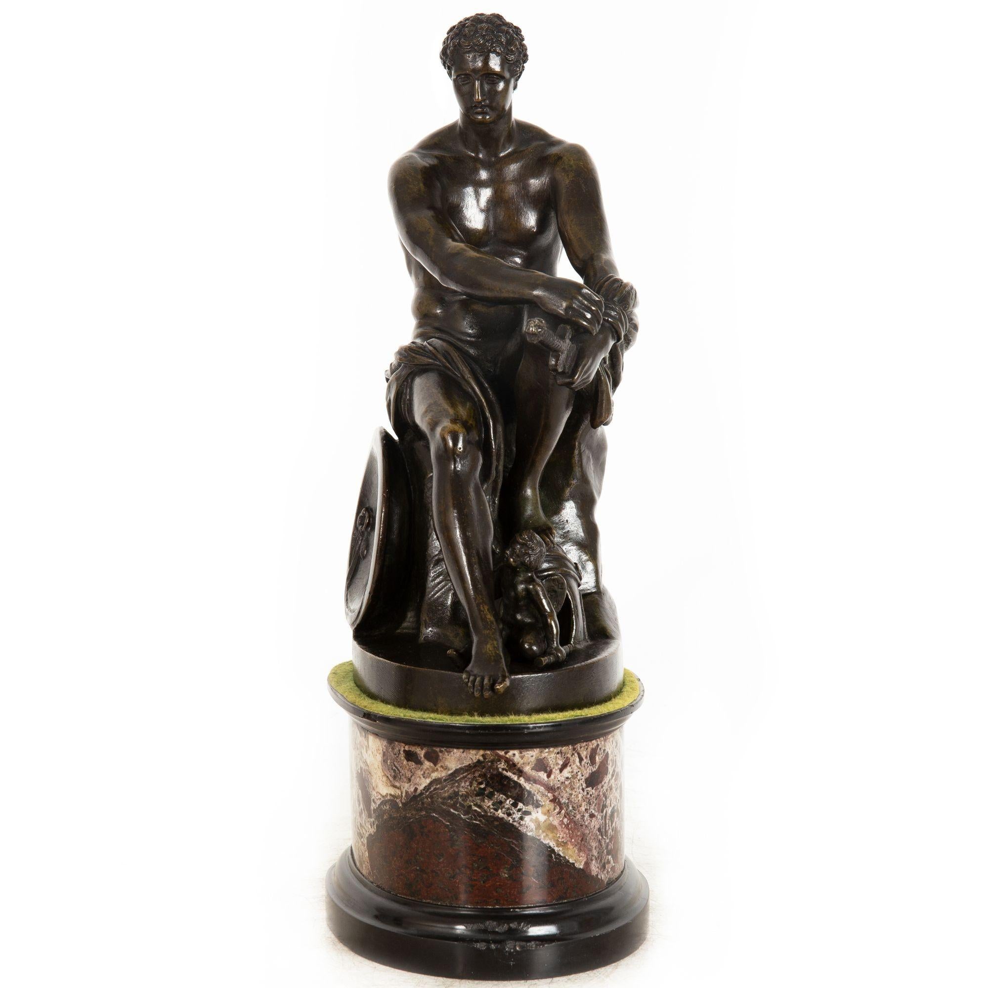 Italiano Italian Grand Tour Bronze Sculpture of Ludovisi Mars Ares after Antiquity in vendita