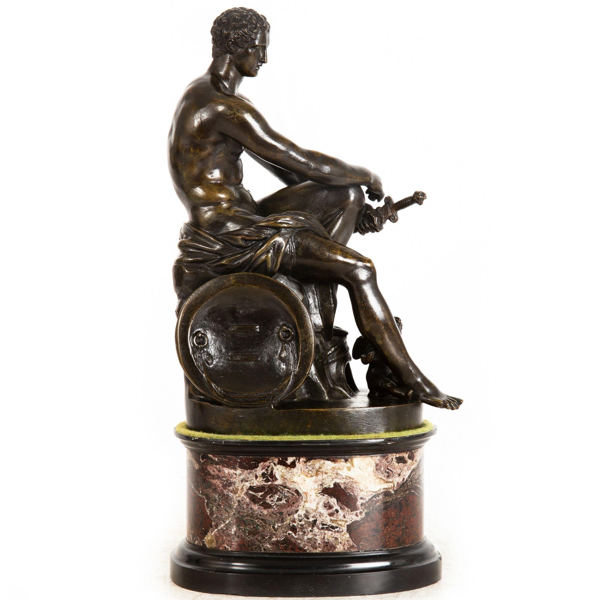 Italian Grand Tour Bronze Sculpture of Ludovisi Mars Ares after Antiquity In condizioni buone in vendita a Shippensburg, PA