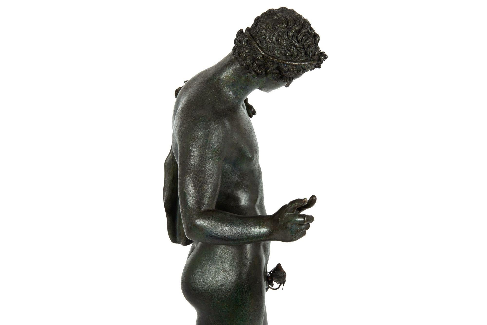 Italian Grand Tour Bronze Sculpture Statue “Narcissus” after Antiquity 6