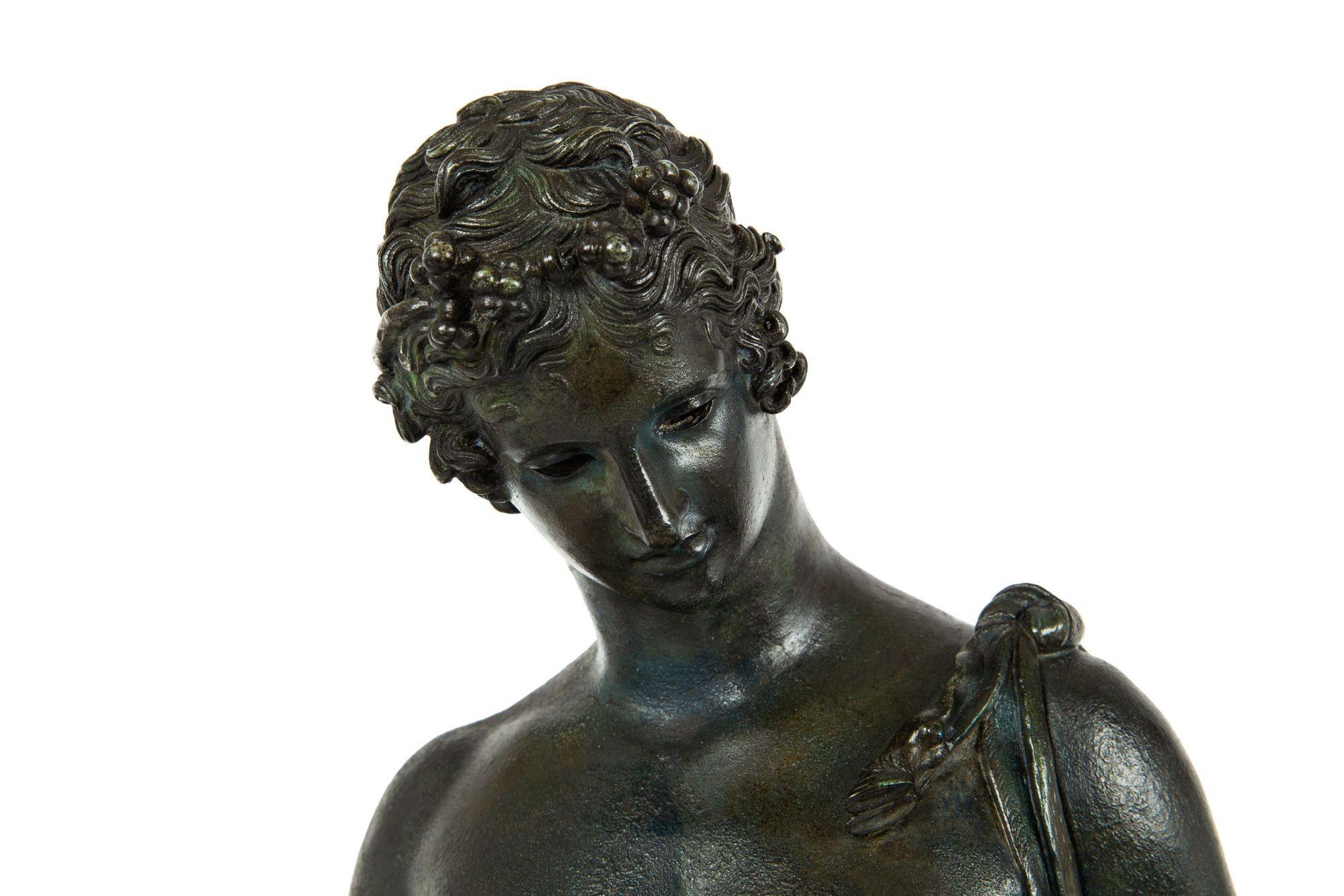 Italian Grand Tour Bronze Sculpture Statue “Narcissus” after Antiquity 9