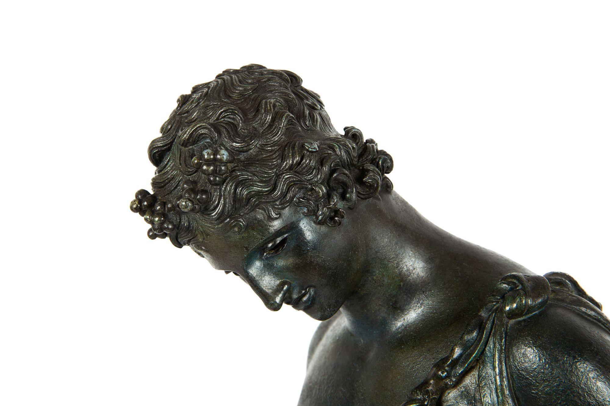 Italian Grand Tour Bronze Sculpture Statue “Narcissus” after Antiquity 10
