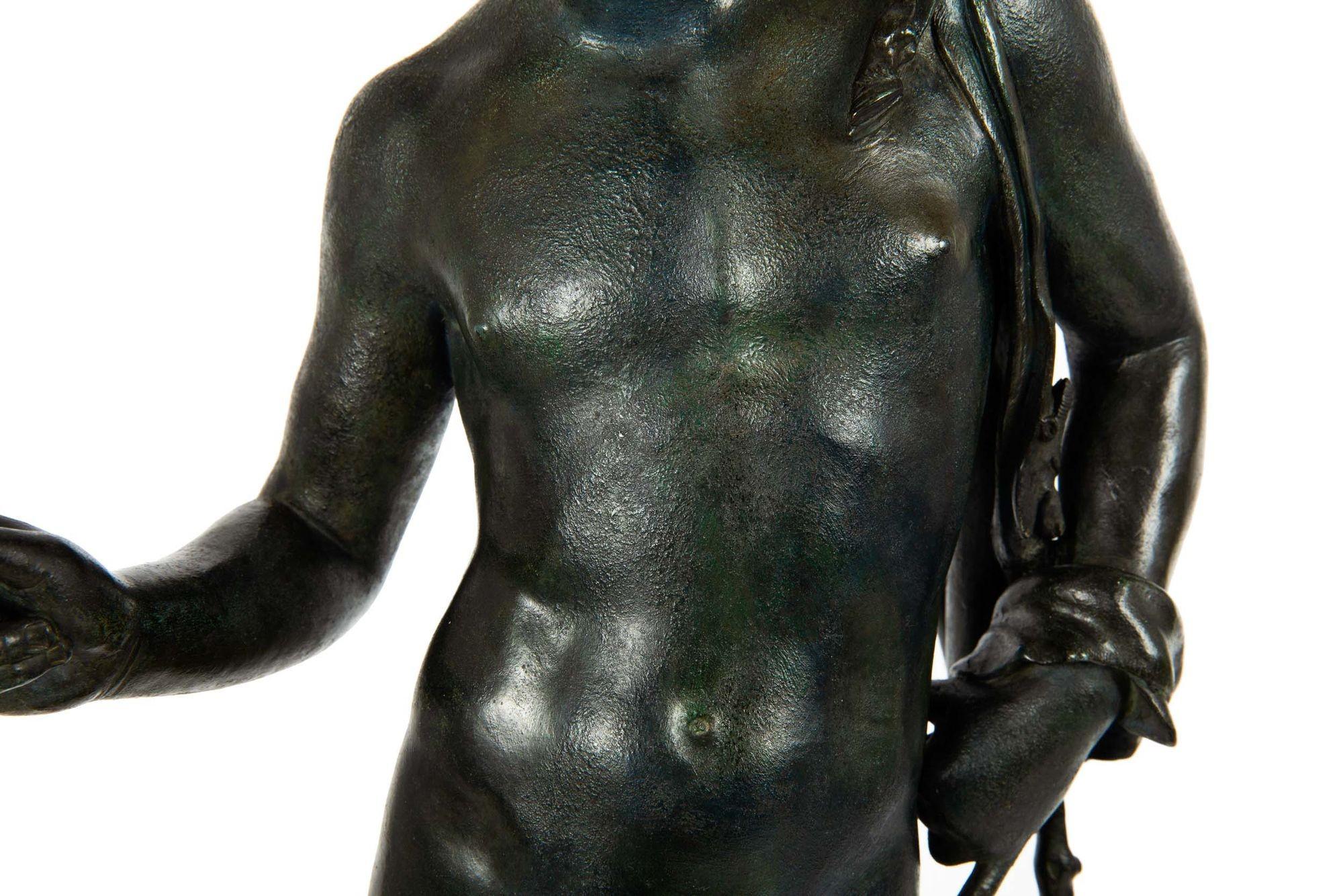 Italian Grand Tour Bronze Sculpture Statue “Narcissus” after Antiquity 11